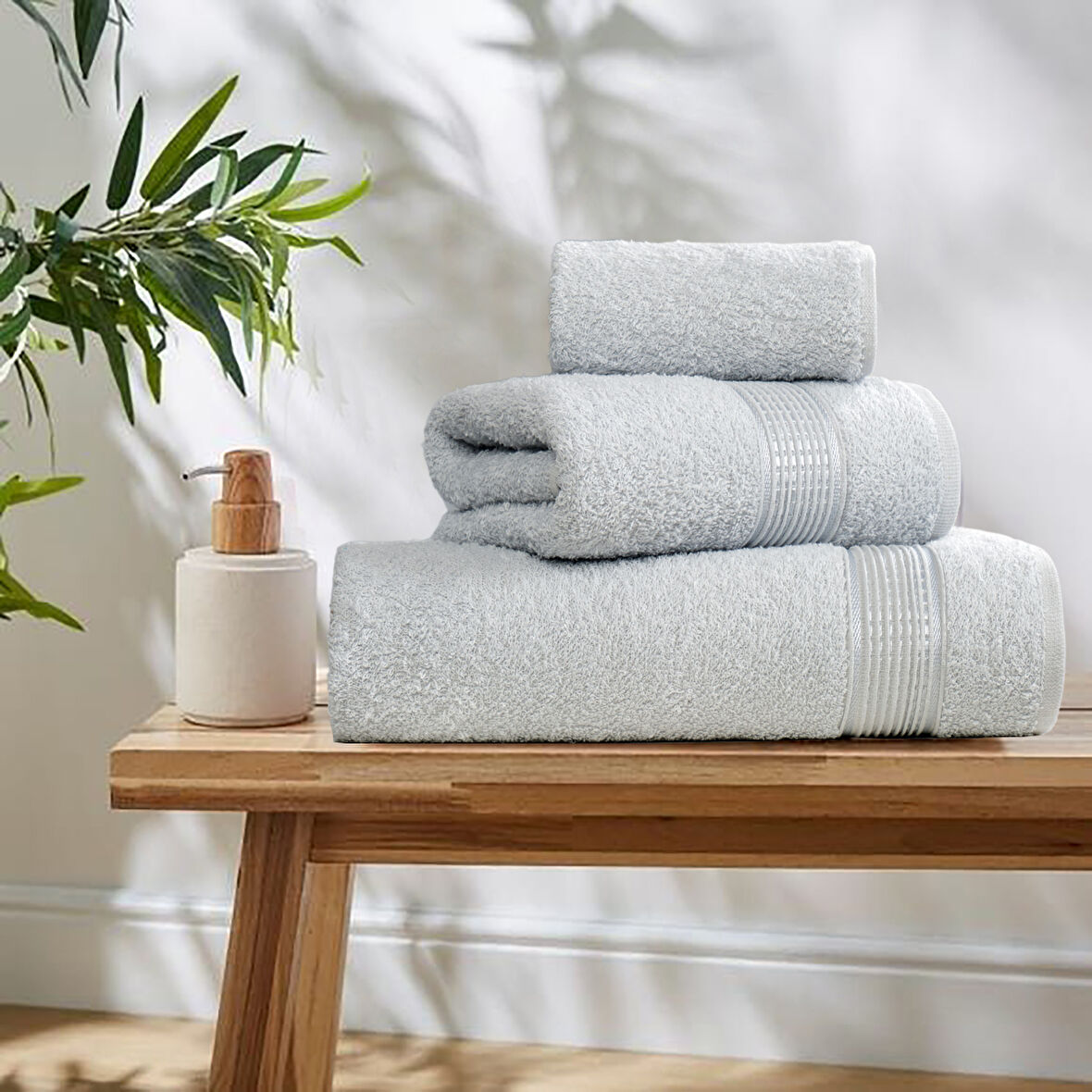 3lü Havlu Seti Ezgi A.Gri 70x140 + 50x85 + 30x50