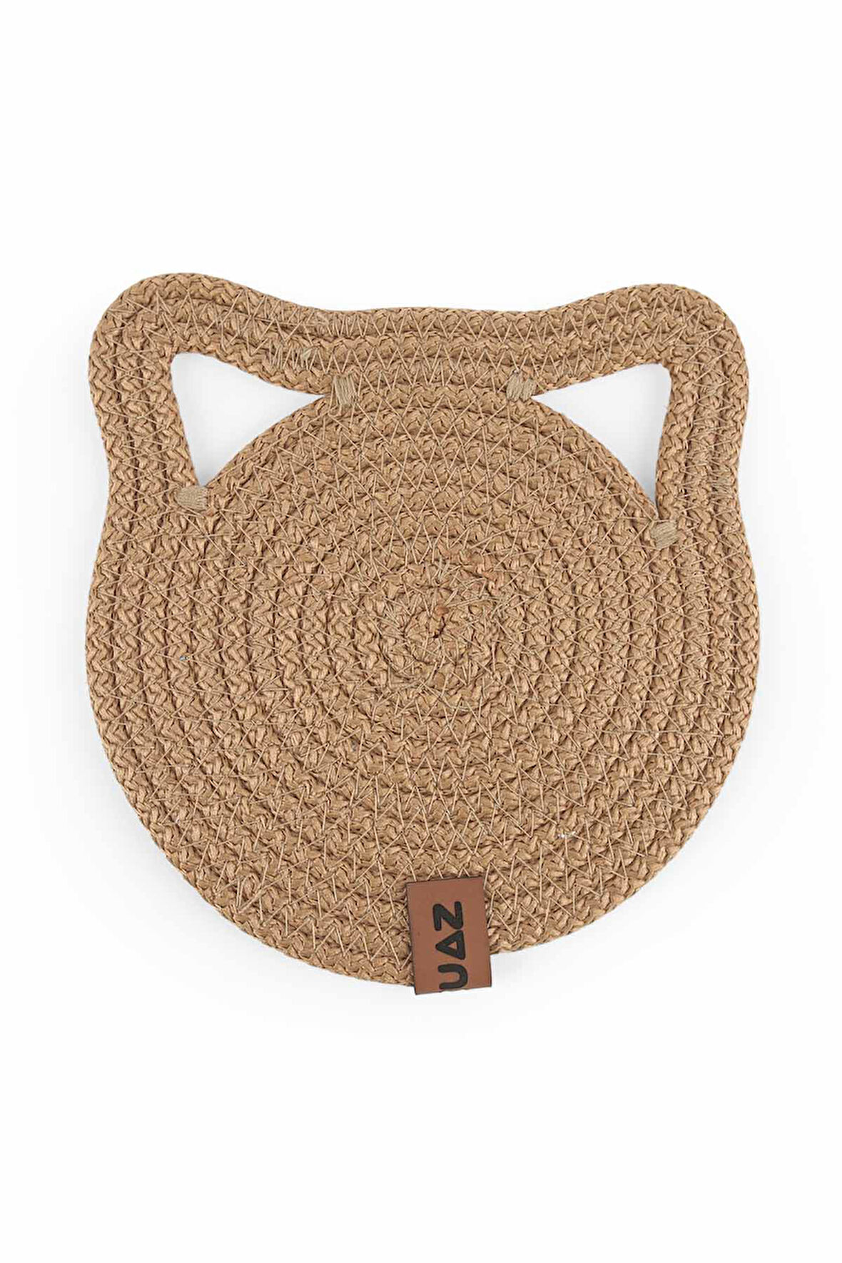 Küçük Boy Yuvarlak Jüt Kedi Köpek Mama Paspası, Hasır Evcil Hayvan Matı, Çok Amaçlı Altlık 17*17 cm