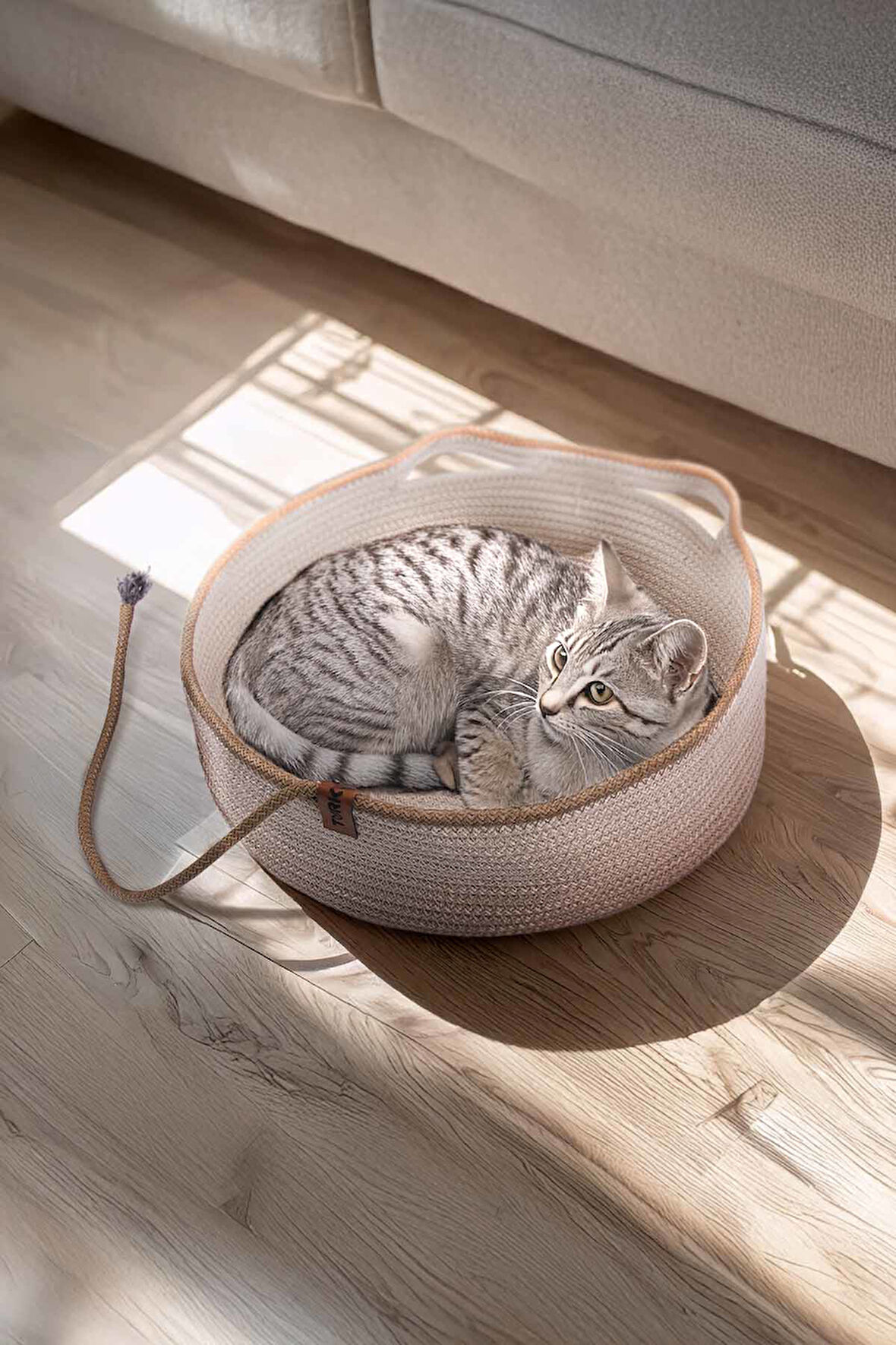 JÜT HASIR KUYRUKLU KEDİ KÖPEK YATAĞI