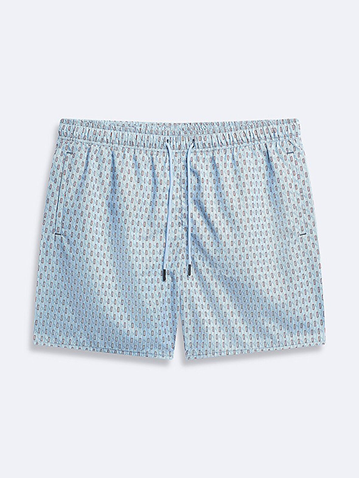 Desenli Regular Mavi Deniz Şort