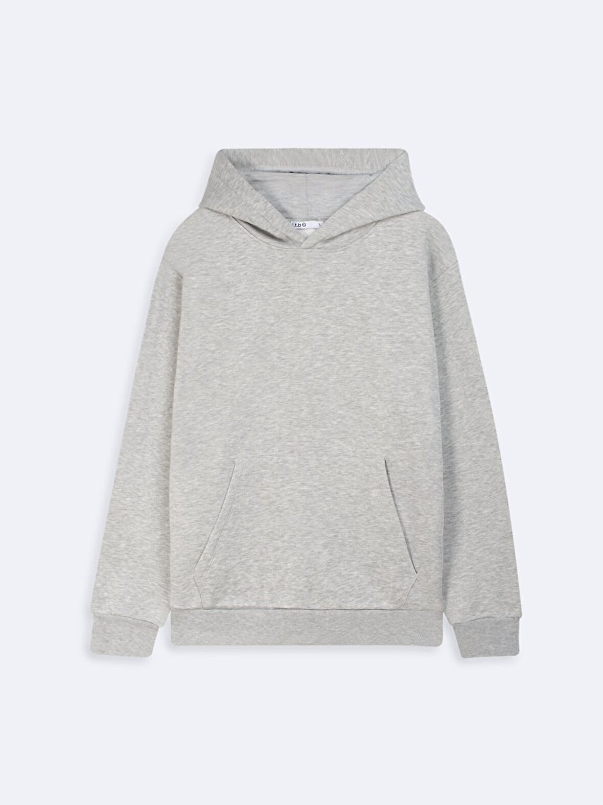 Uzun Kollu Kapüşonlu Basic Gri Sweatshırt