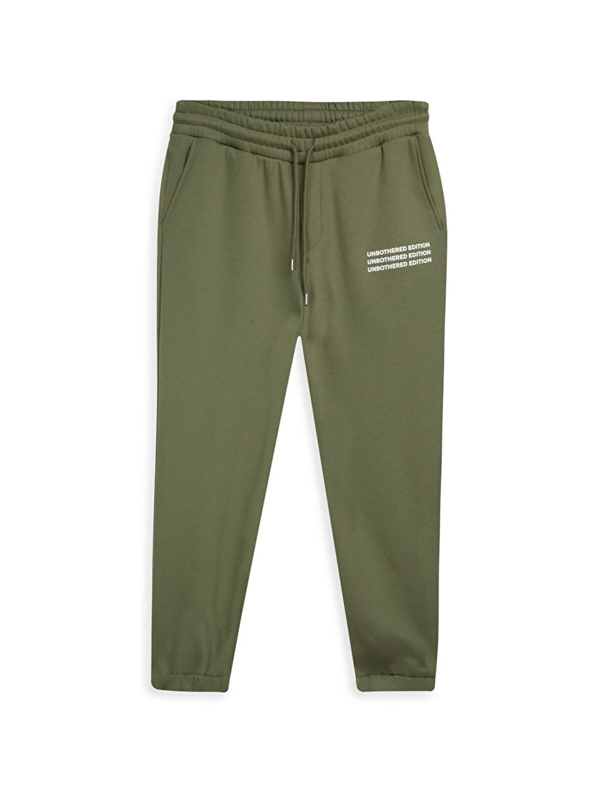 Beli Lastikli Slogan Baskılı Yeşil Eşofman