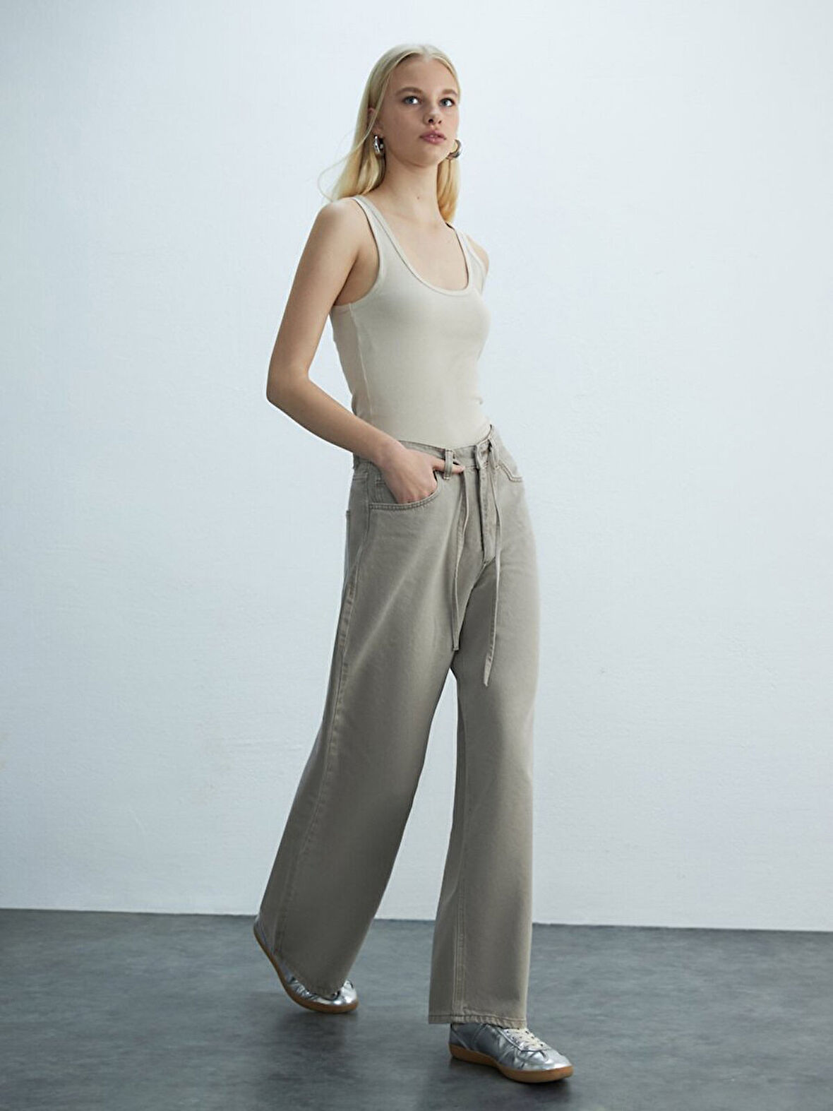 Denıssa Geniş Paça Yüksek Bel Jean Pantolon