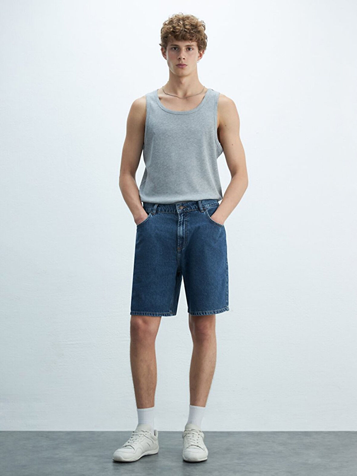 Jadrıen Rahat Kesim Yüksek Bel Jean Bermuda