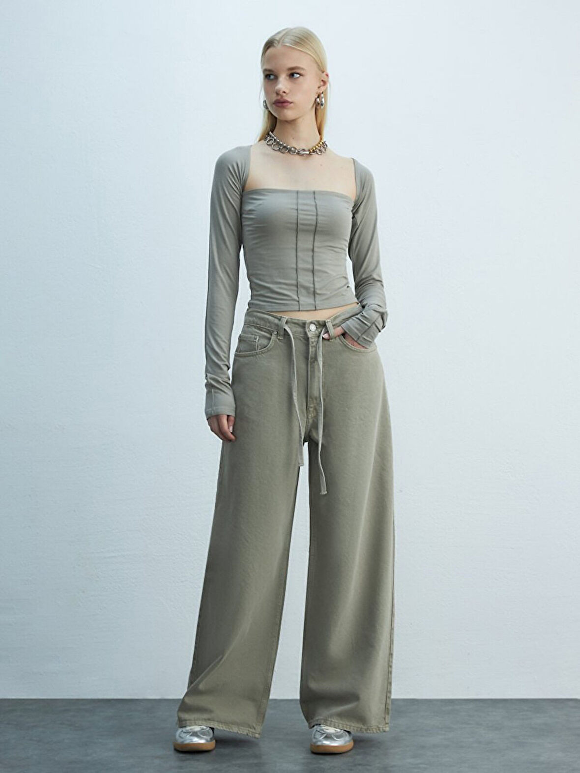 Denıssa Geniş Paça Yüksek Bel Jean Pantolon