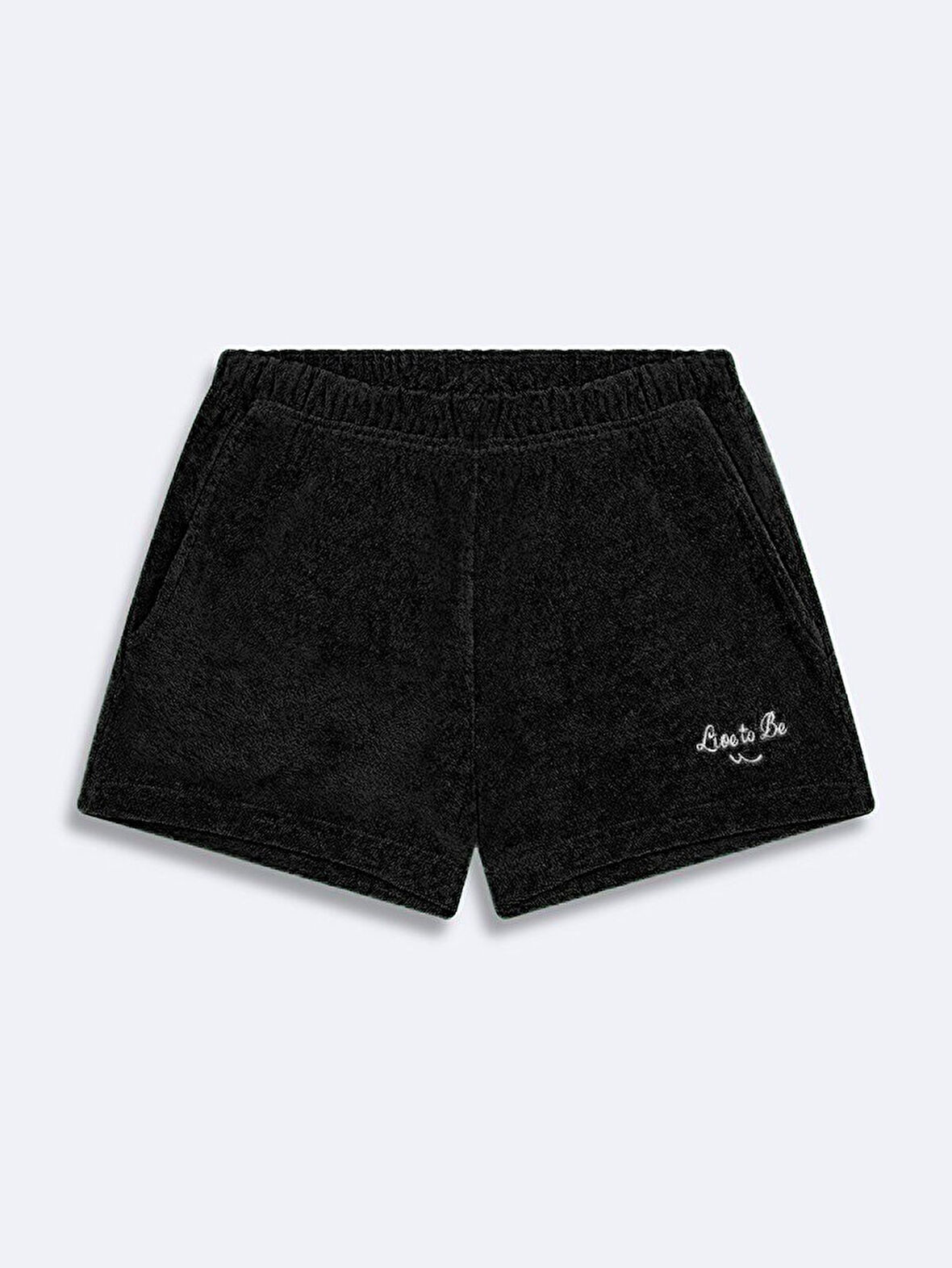 Baskılı Relaxed Mini Siyah Şort