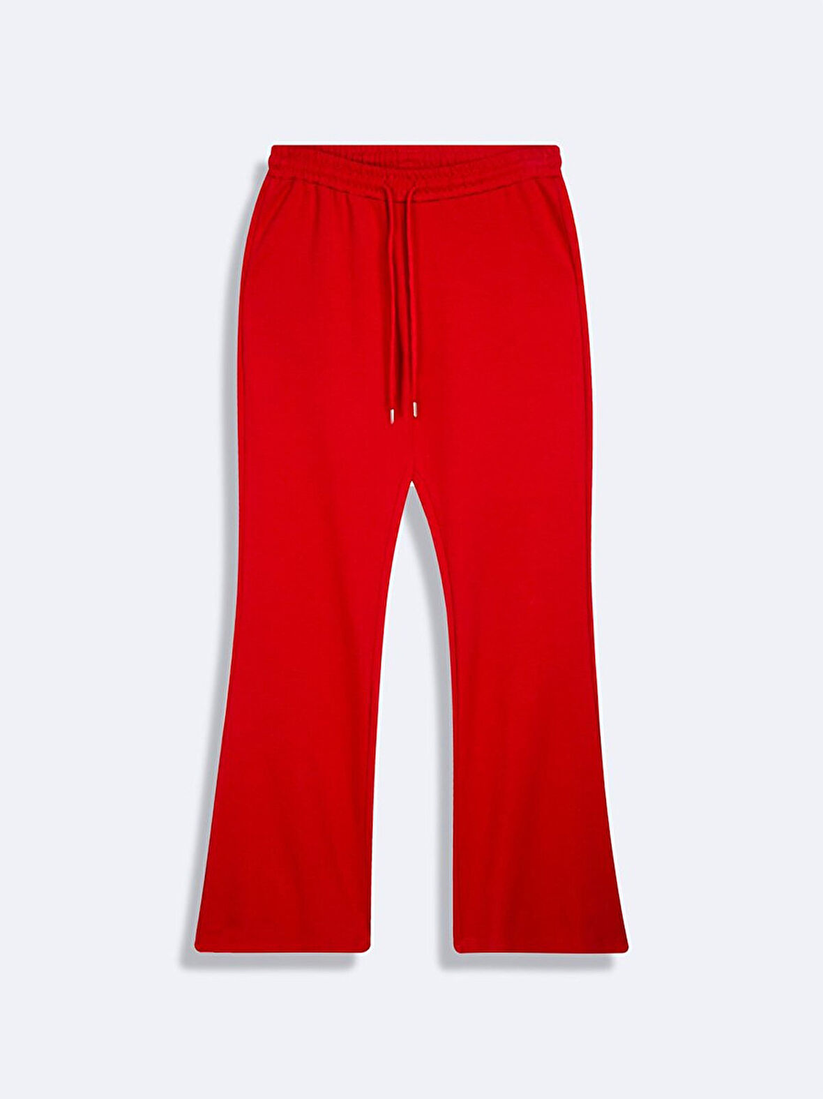 Beli Lastikli Düz Paça Basıc Kırmızı Eşofman