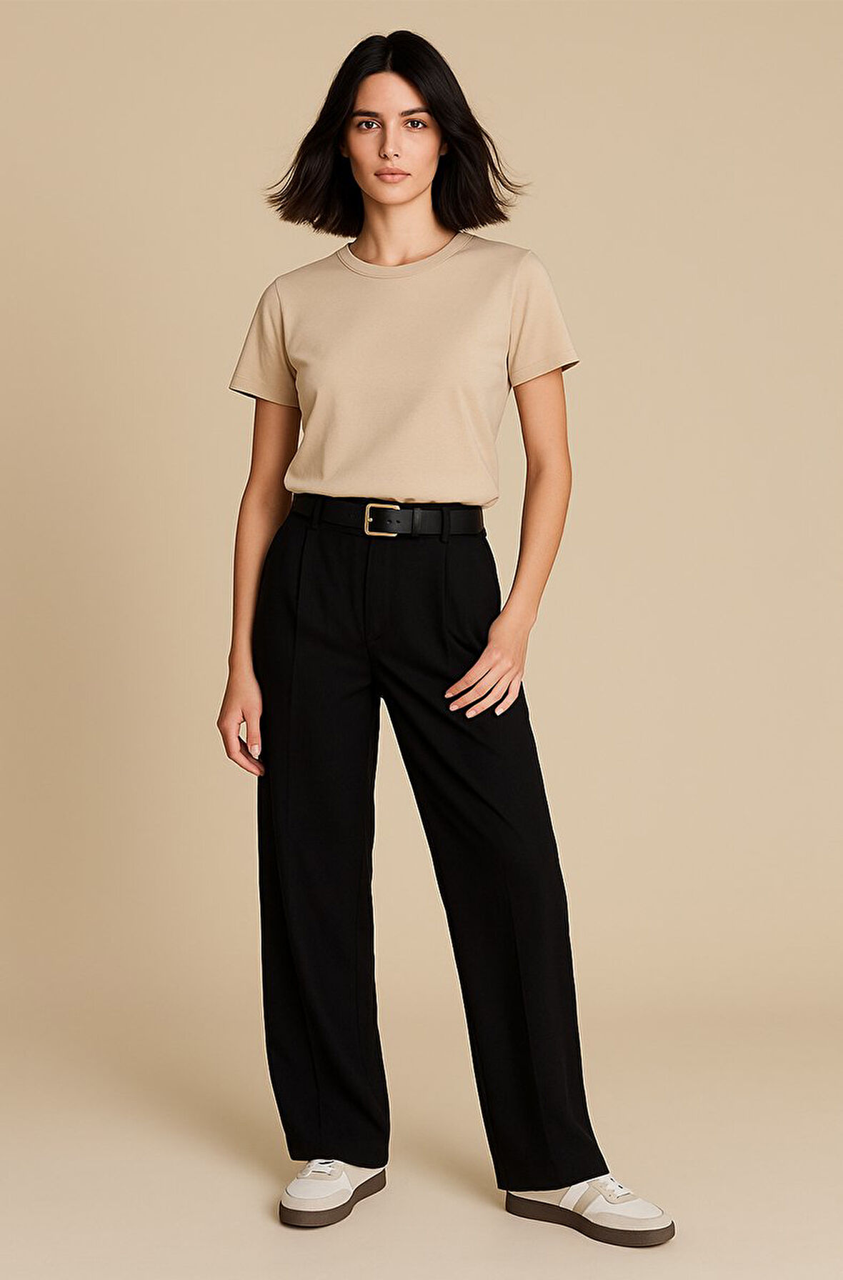 Kısa Kollu Sıfır Yaka Basic Yeşil T-shırt