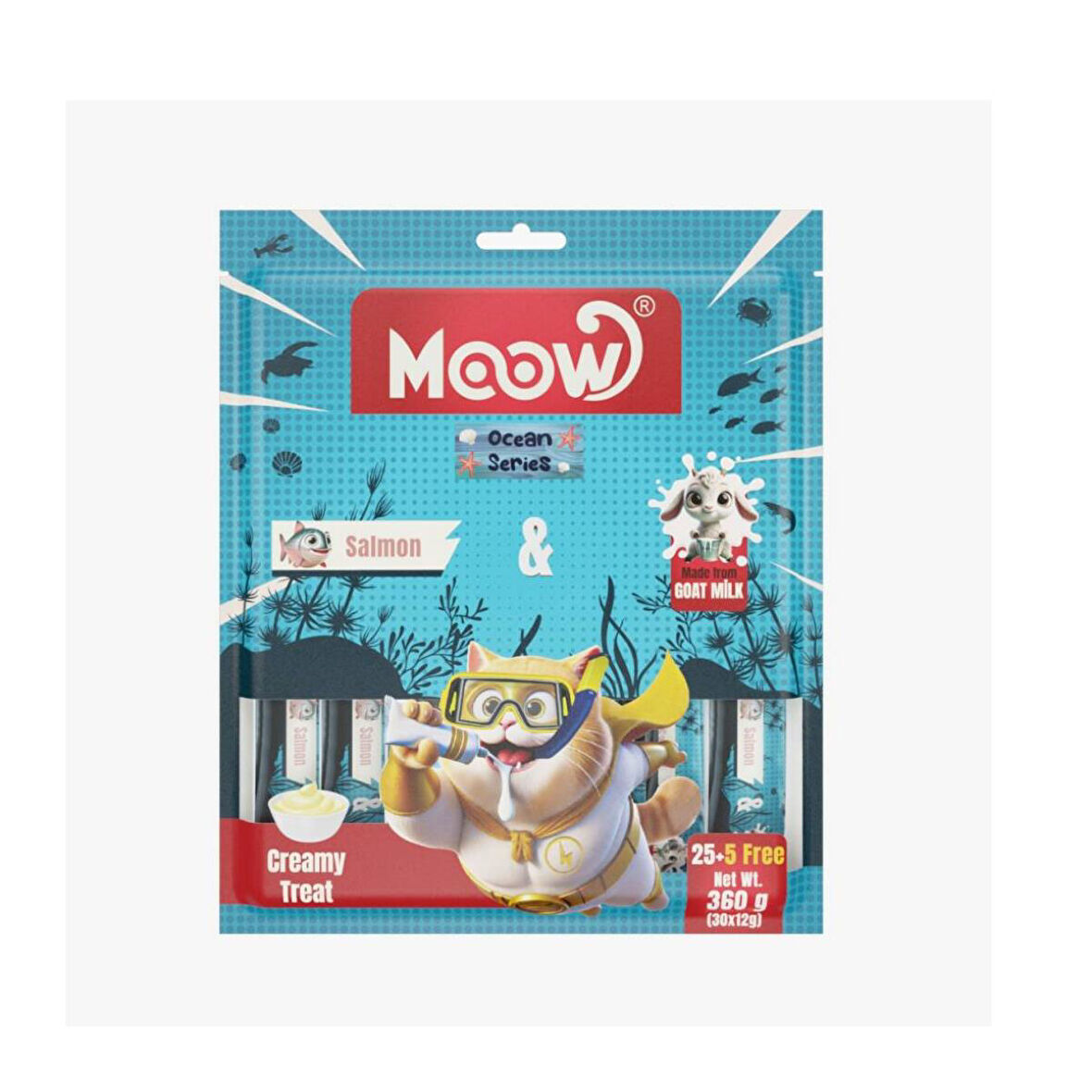 Moow Somonlu Keçi Sütlü 12gr x 30'lu Kedi Krema Ödülü