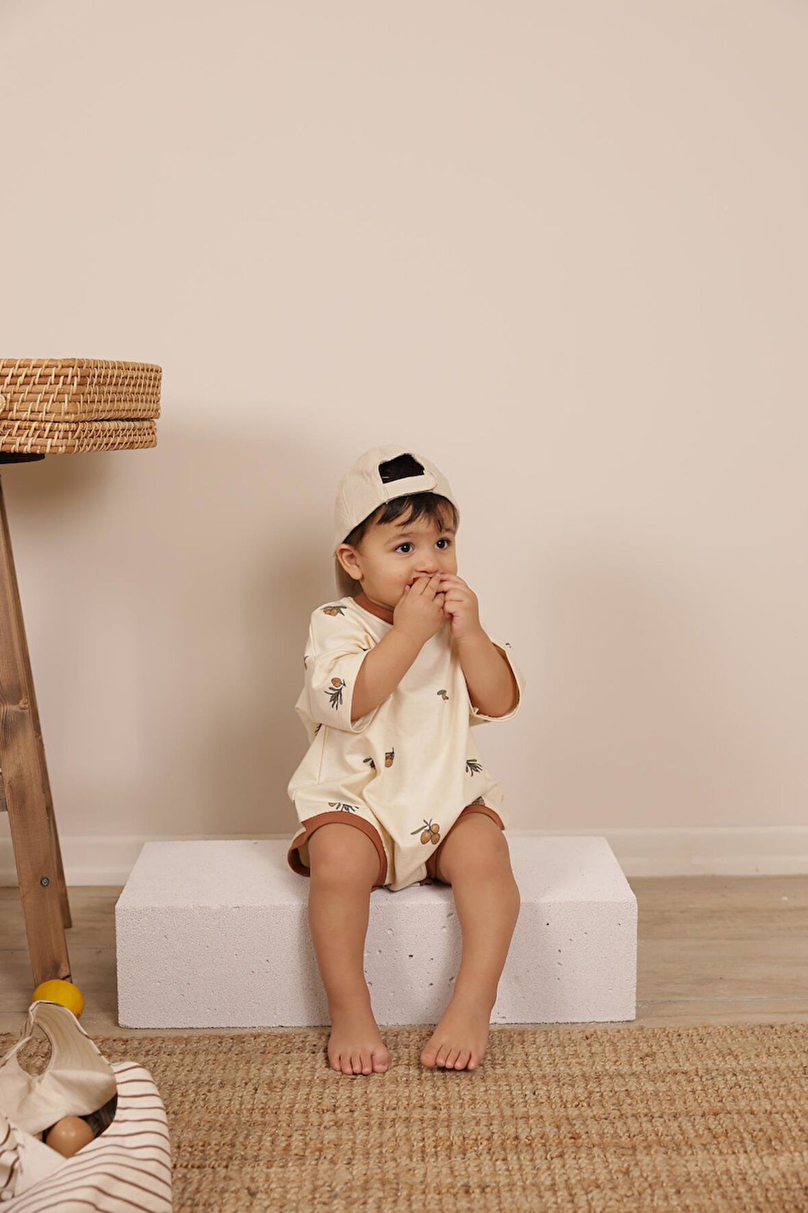 Zeytin Baskılı Oversize Tulum