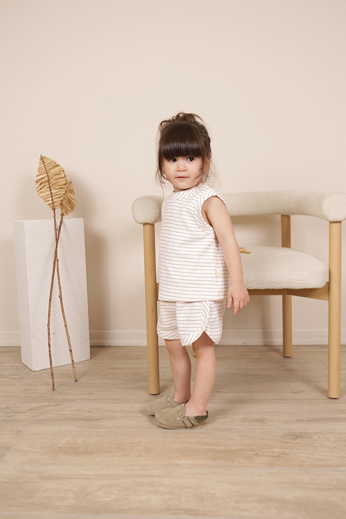 Kahverengi Çizgili Atlet Şort Takım