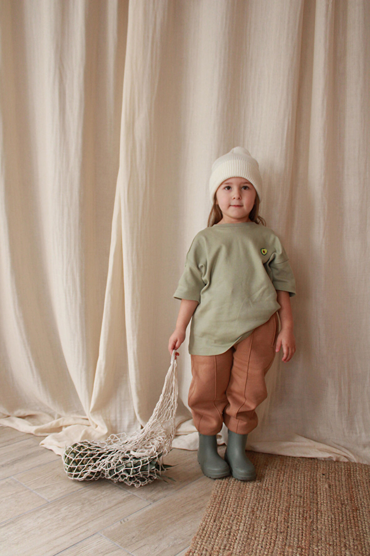 Avokado Nakışlı Oversize T-shirt