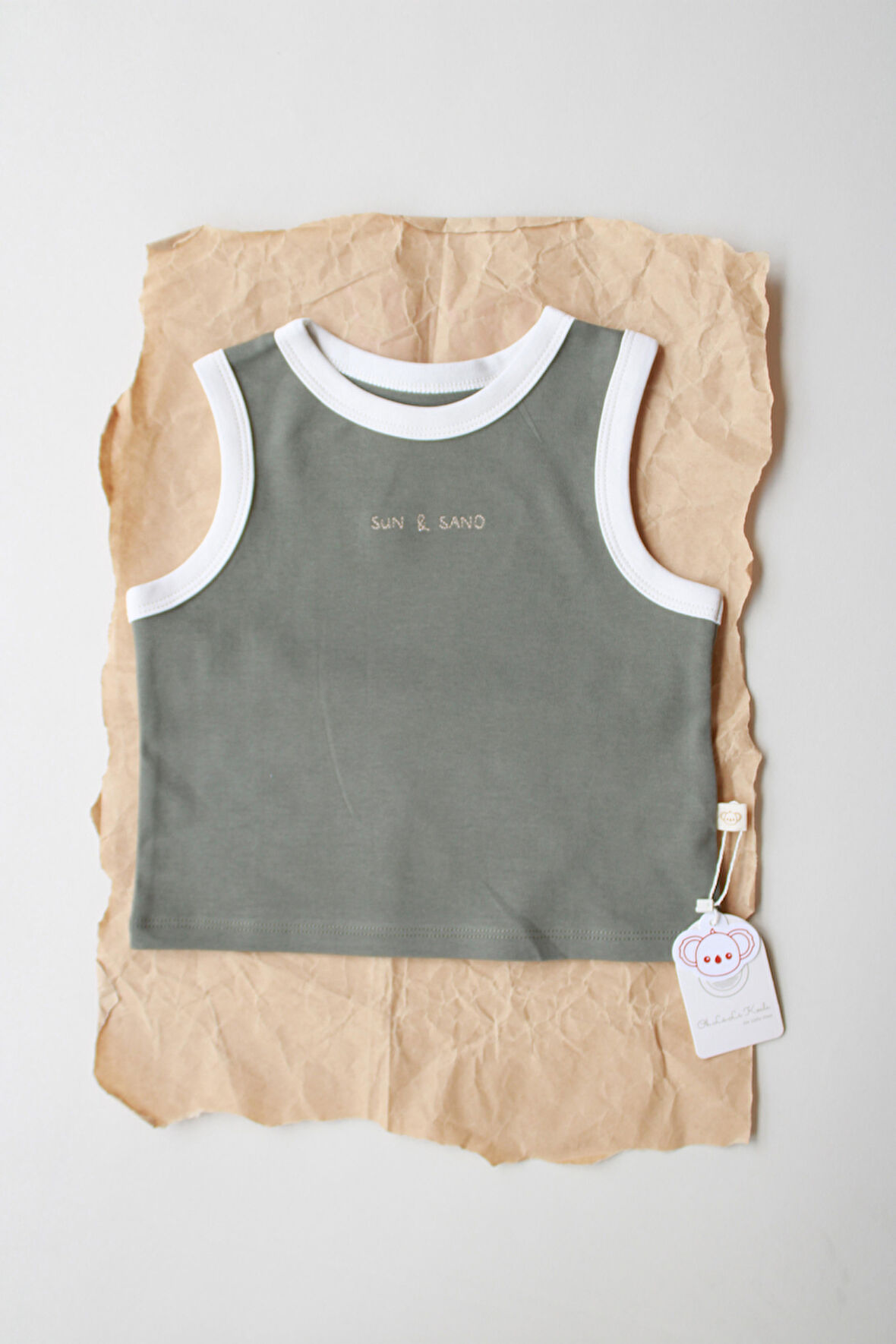 Haki Nakışlı Biyeli Atlet