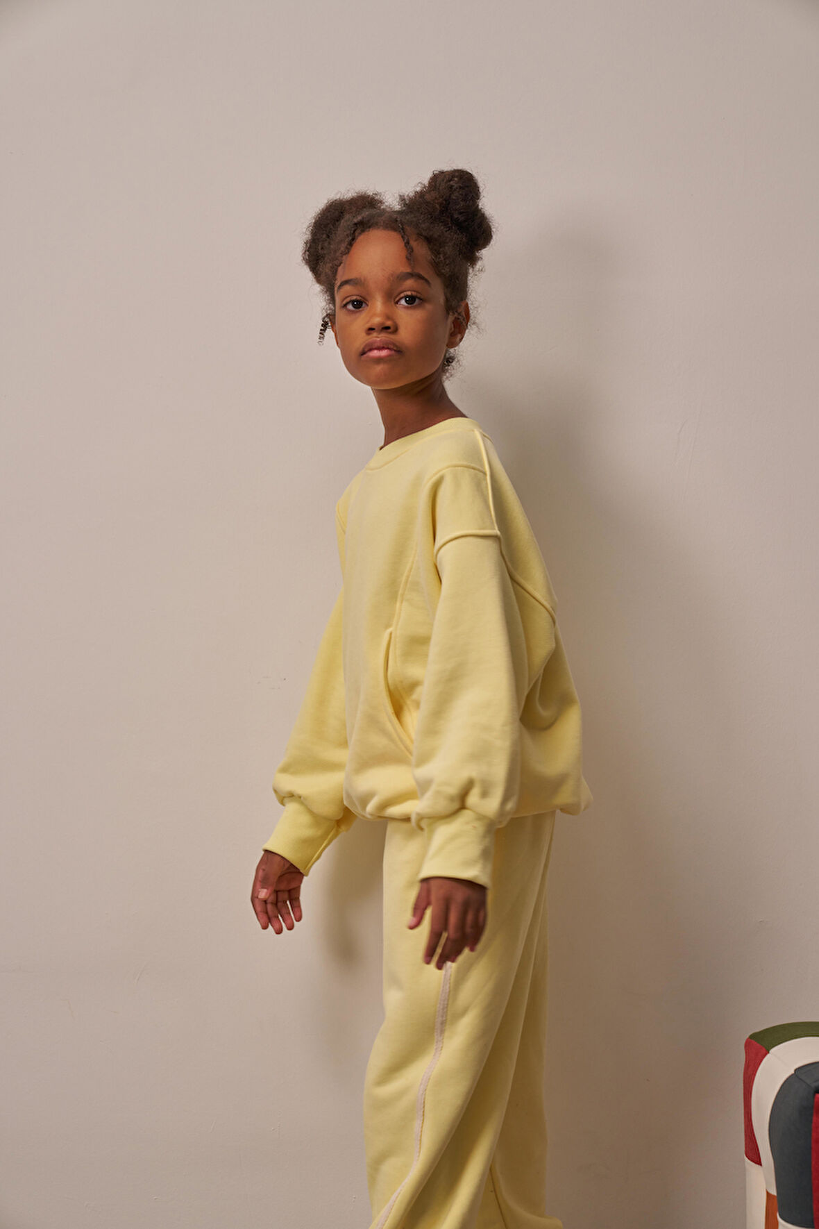 Sarı Hidden Pocket Unisex Eşofman Takım