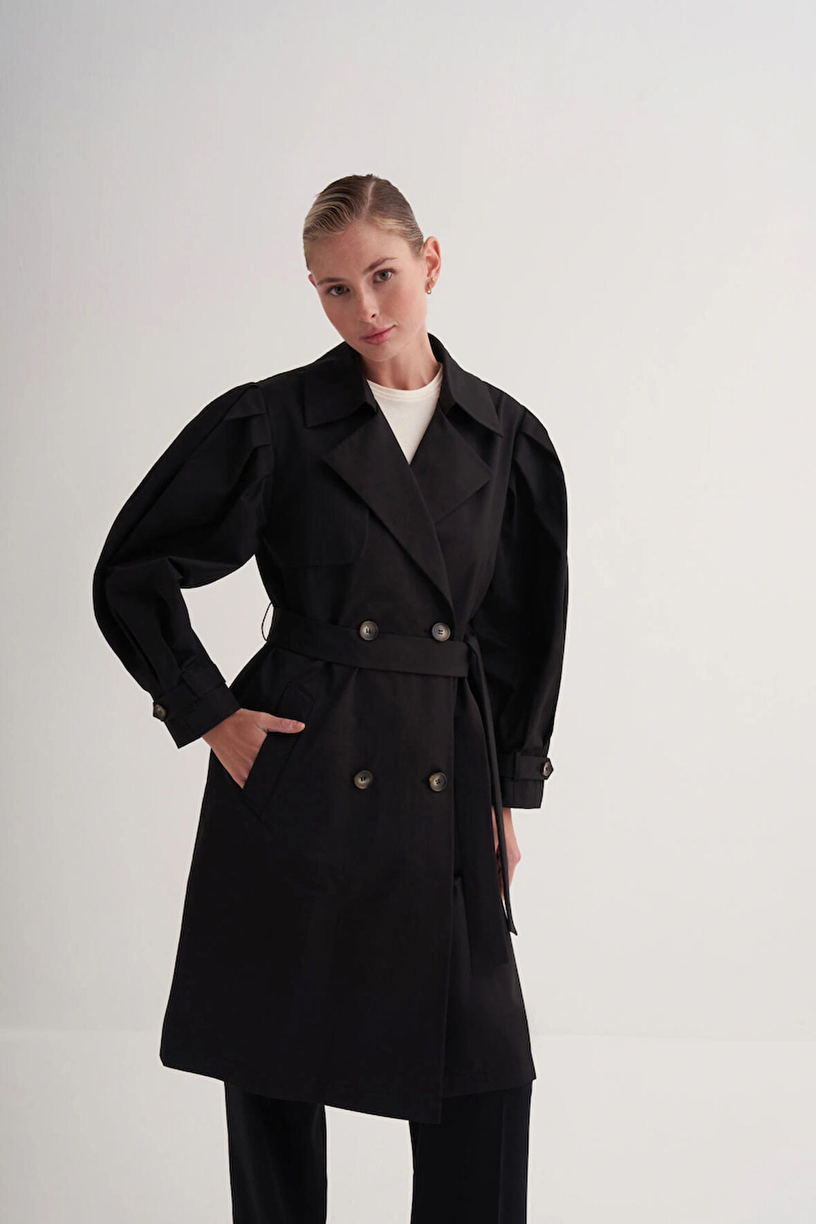 Balon Kollu Trençkot