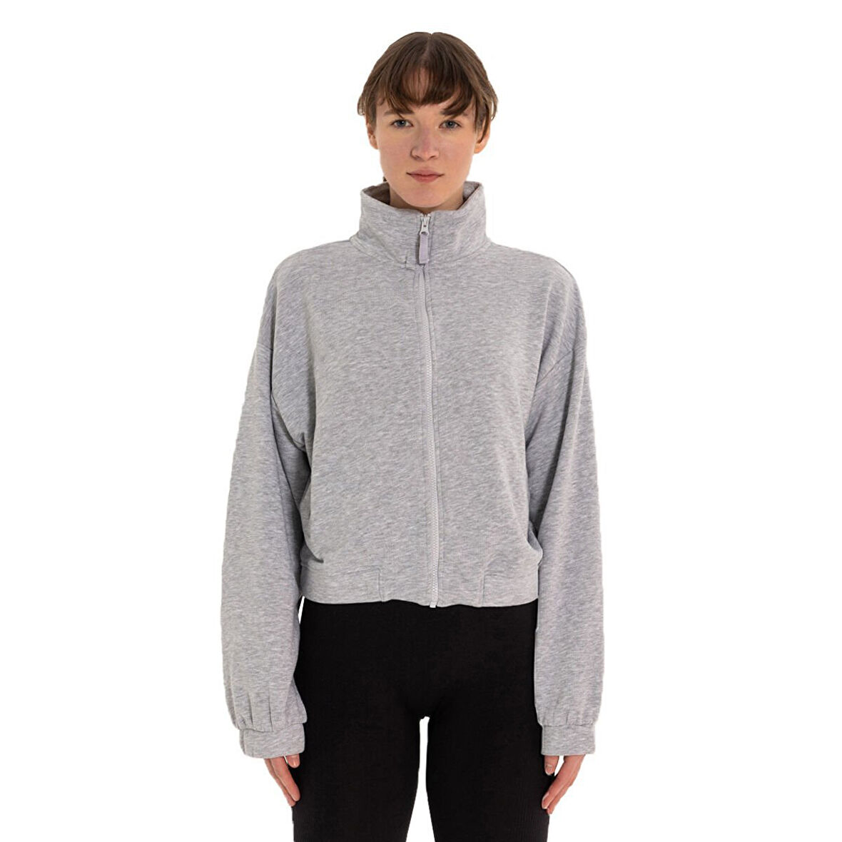 Inguz Dik Yaka Fermuarlı Sweatshirt