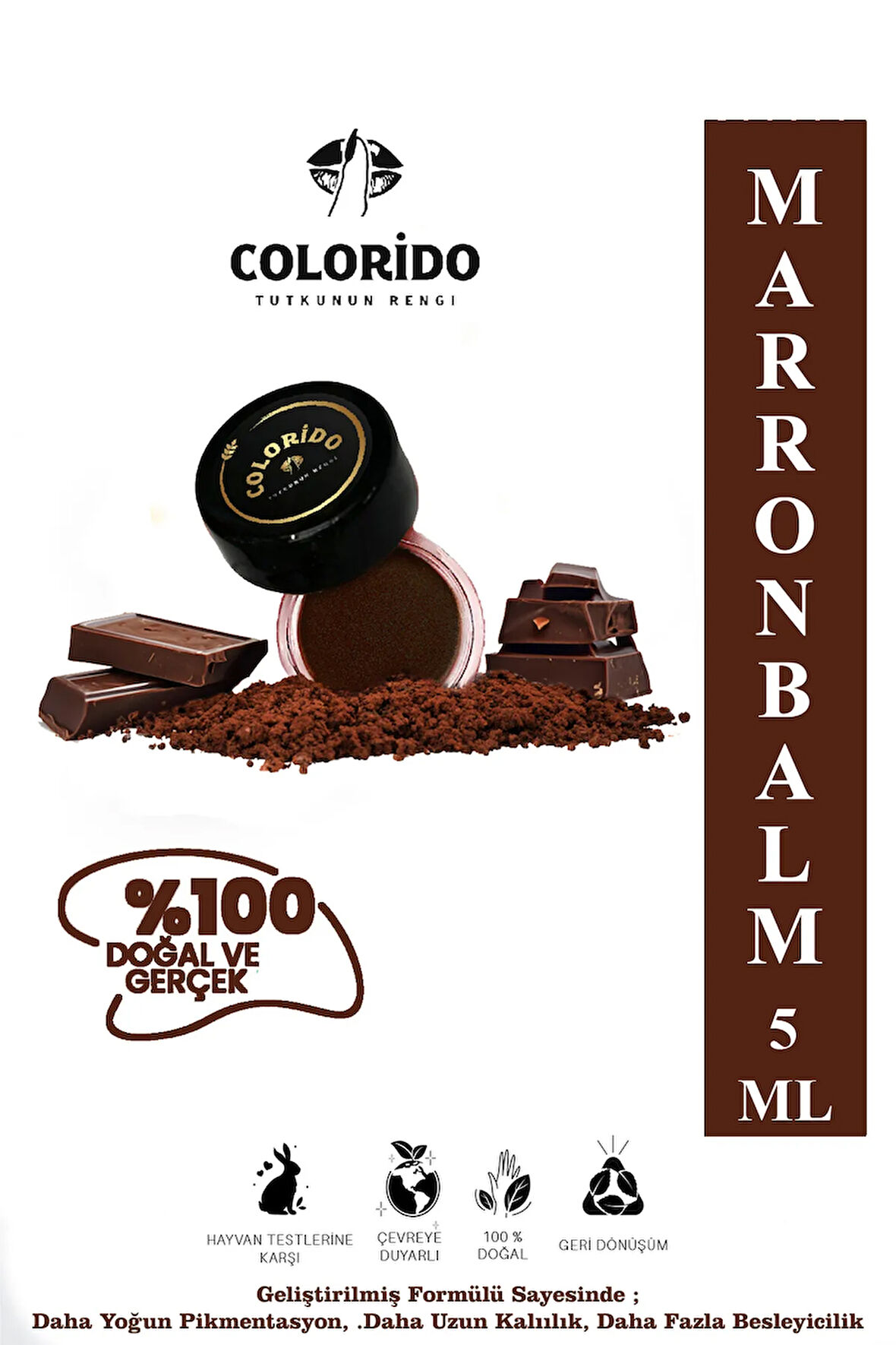 COLORİDO BÁLSAMO MARRON NEMLENDİRİCİ ANTİOKSİDAN IŞILTI VEREN E-VİTAMİNLİ KREM BALM (RUJ,FAR,ALLIK)