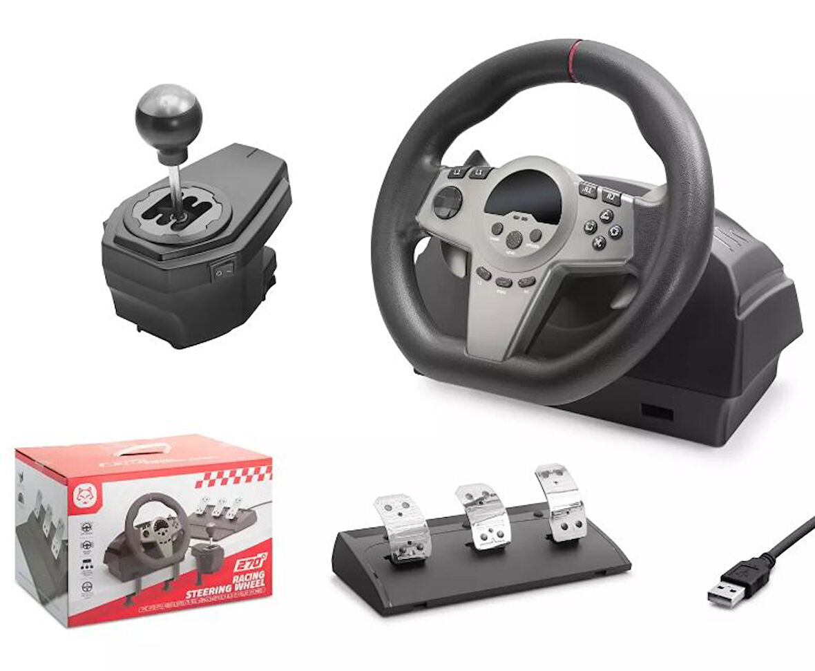 GT10 Direksiyon Seti 270° Vitesli Oyun Direksiyonu, PS4 Xbox X|S/One • Switch • PC Uyumlu