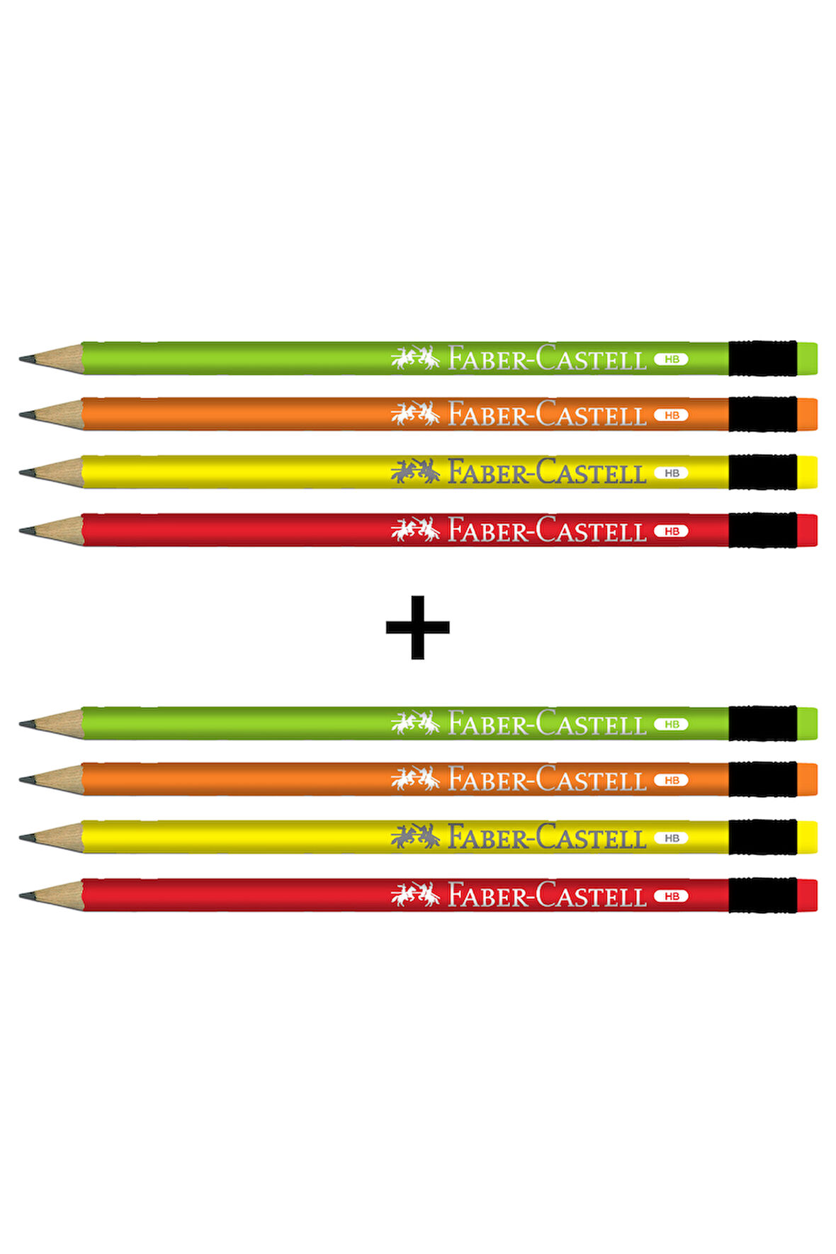 Silgili Kurşun Kalem, 8'li Set, HB Uç Dereceli, Ergonomik Tasarım