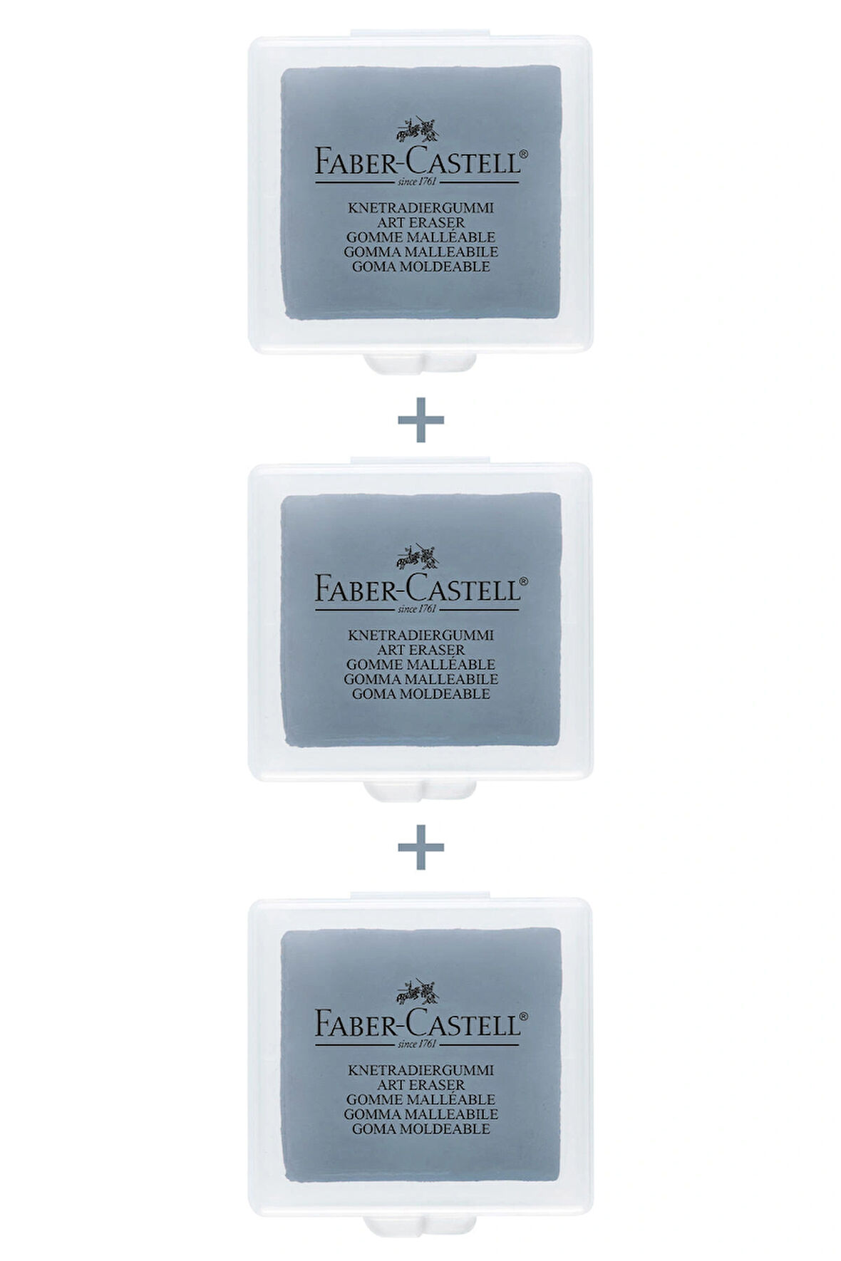 3'lü Set, Hamur Silgi,Art Eraser, Tozsuz Silme, Plastik Kutulu, Sanatsal ve Teknik Kullanım