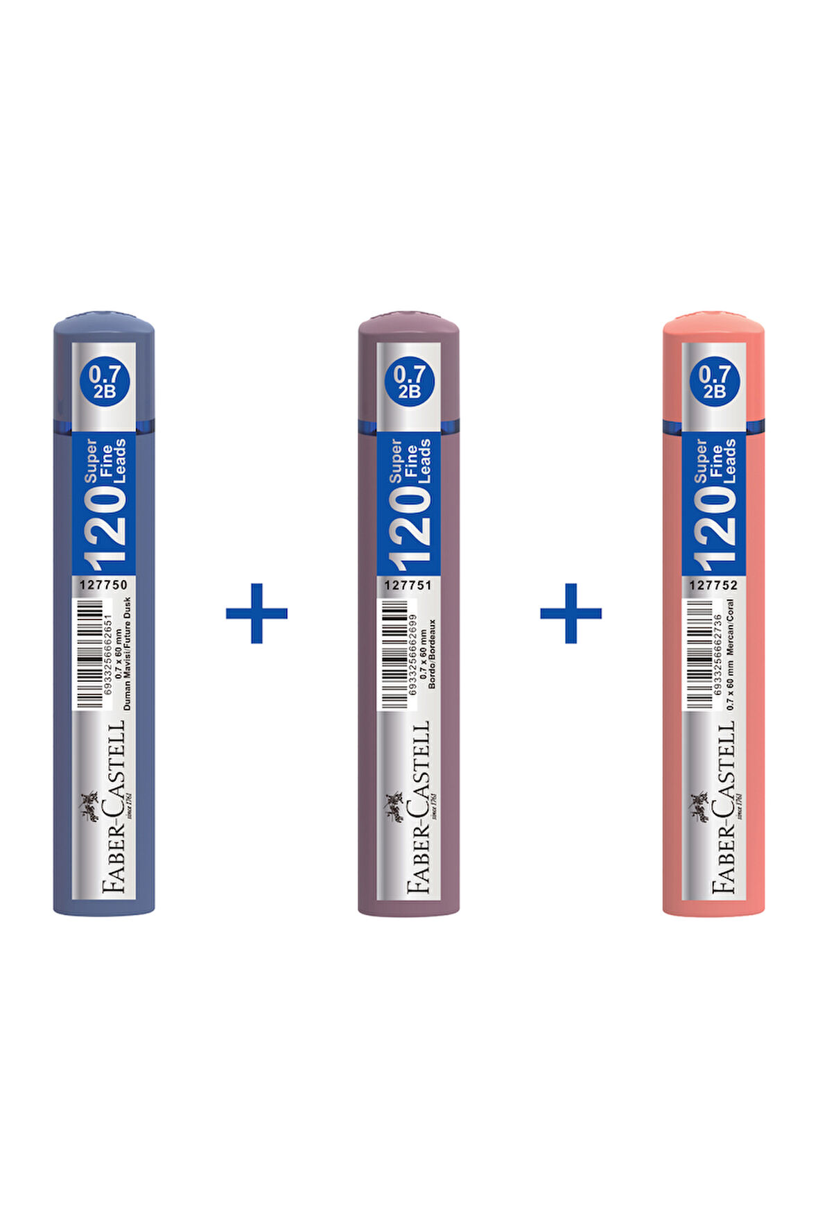 Grip, 0,7mm 120'li Min,3'lü Set, 2B Mekanik Kalem Ucu, Soft‑Touch, Kolay Taşınabilir