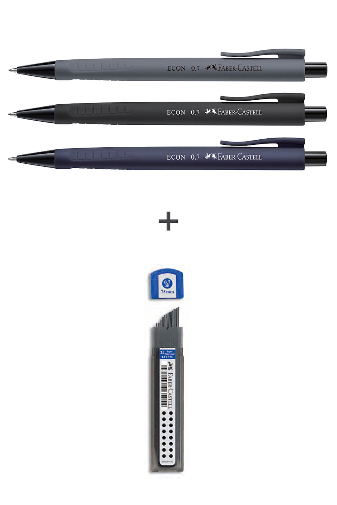 3'lü Econ Versatil, Urban 0.7 mm,Super Fine Min 2B 0.7 mm, 4'lü Yazım Seti