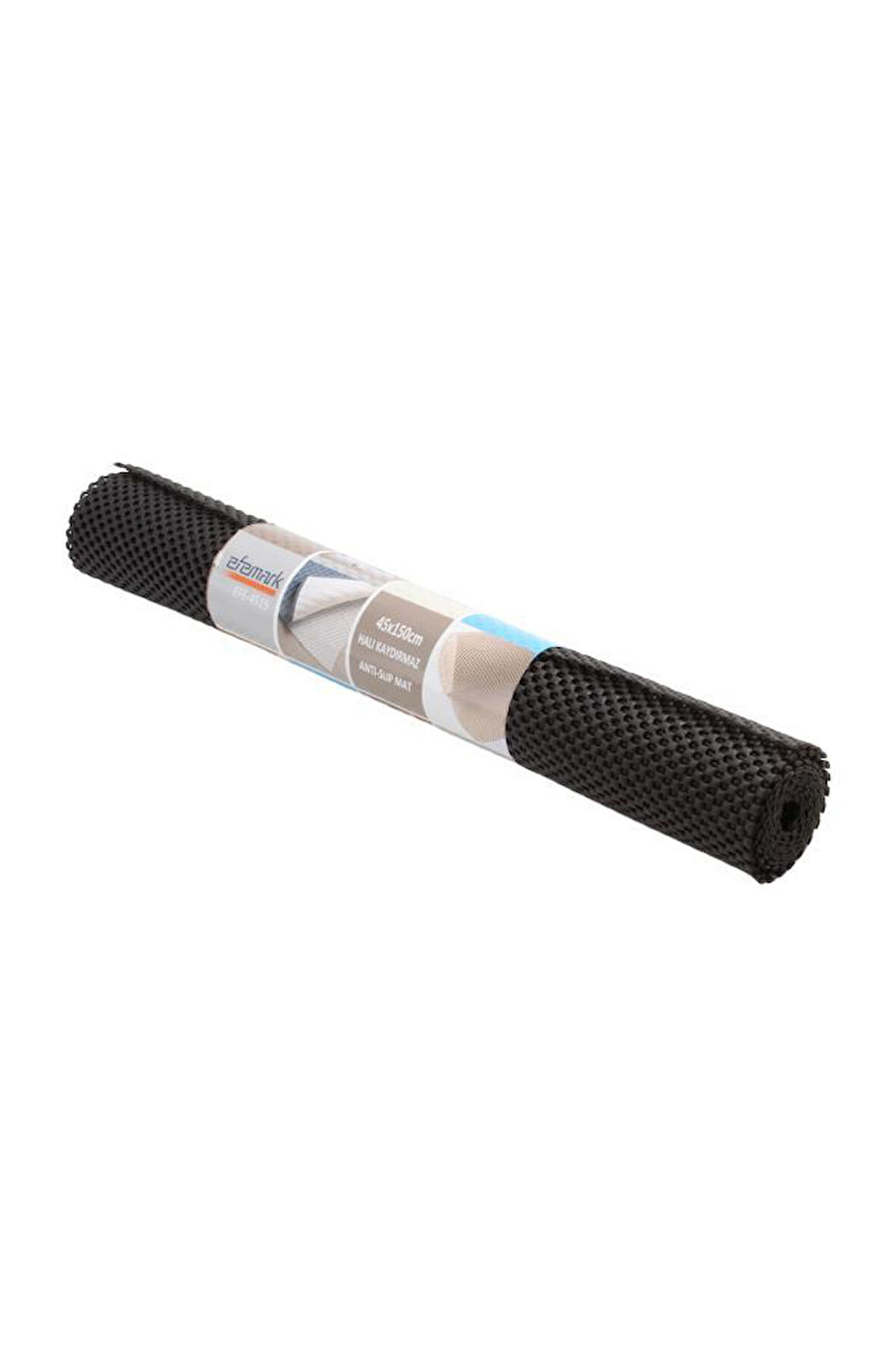 Efe Mark Anti - Slip Mat 45 x 150 cm Örme Desen Leke Tutmaz Halı Kaydırmaz Siyah 300 GR 