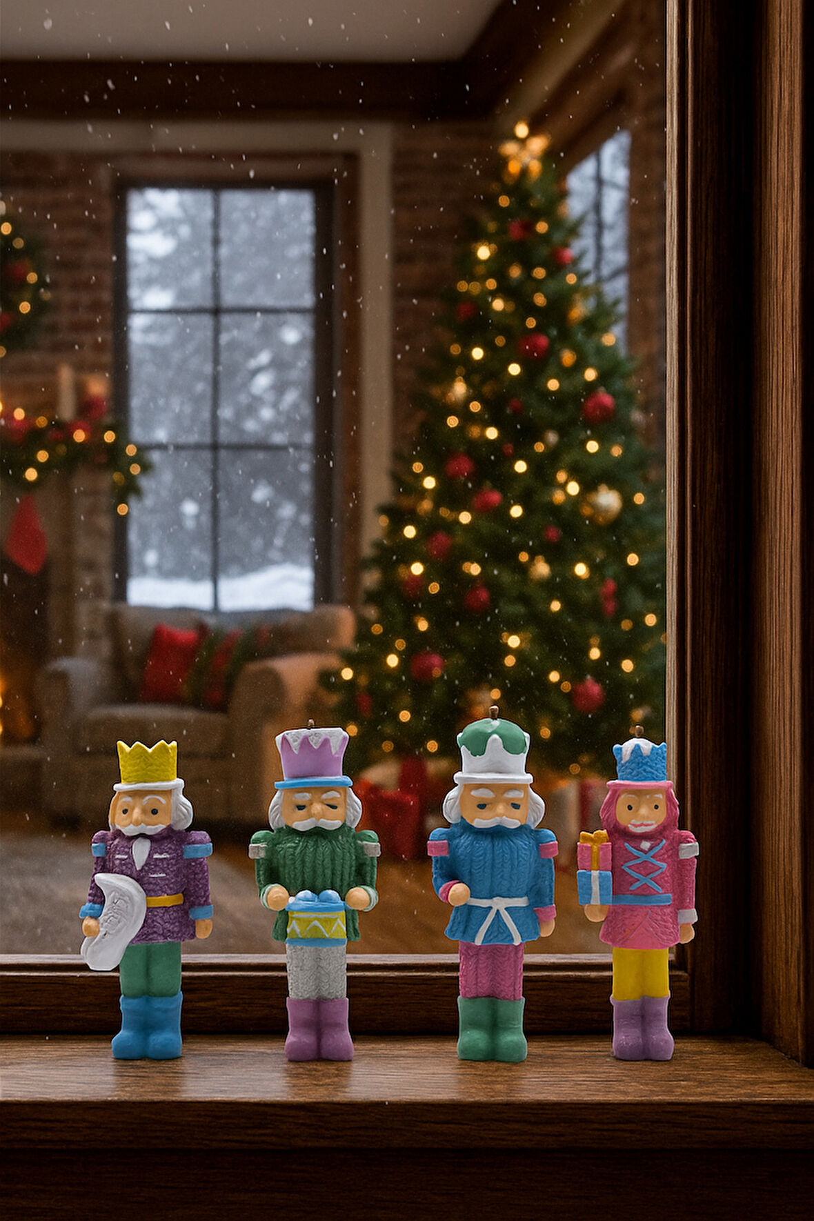 Waldern Premium Collection 4'lü 8 Cm Kurşun Asker Seti Dekoratif Yılbaşı Süsü