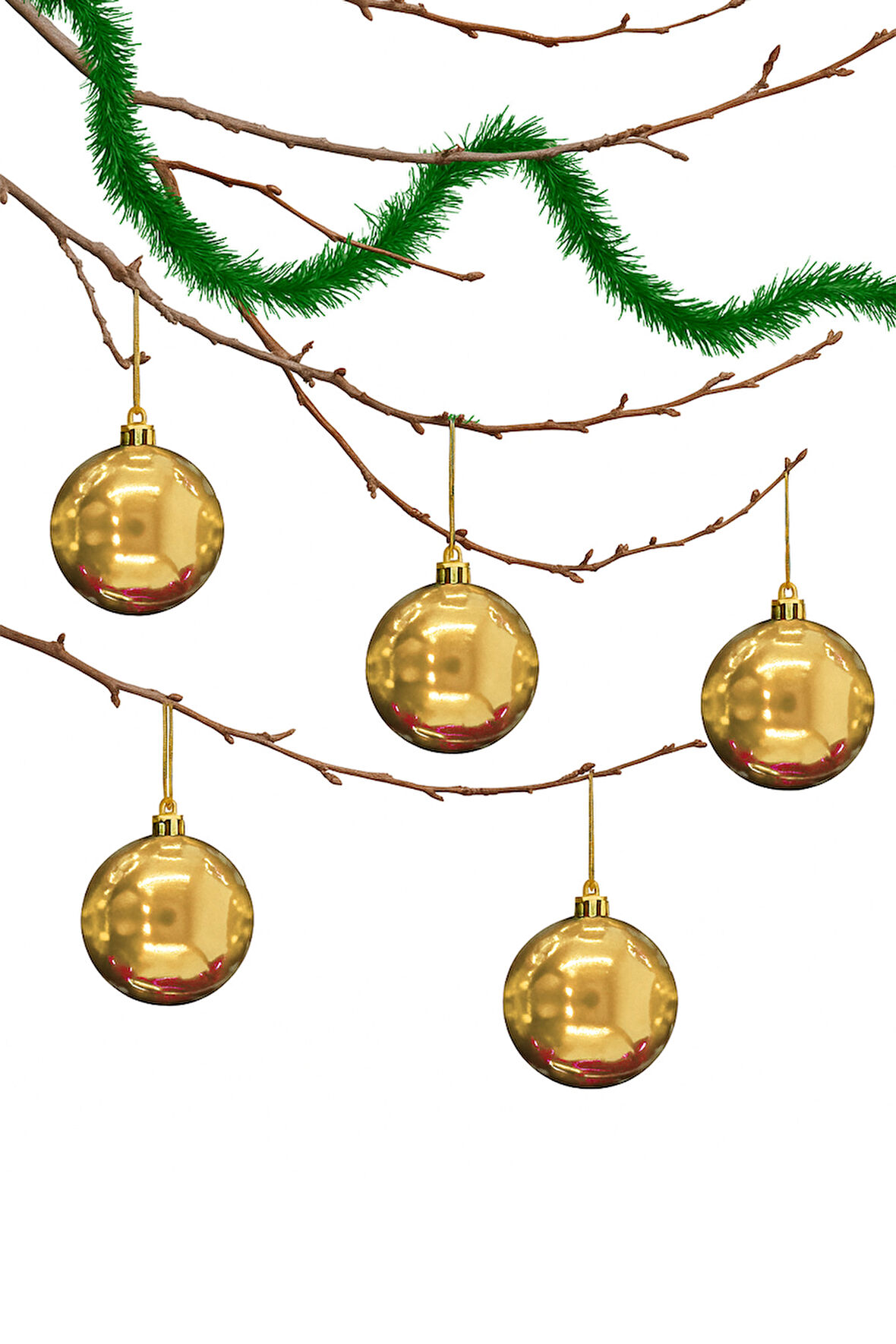 Waldern 6 Lı 10 Cm Parlak Yılbaşı Ağacı Süsü Cici Top Gold
