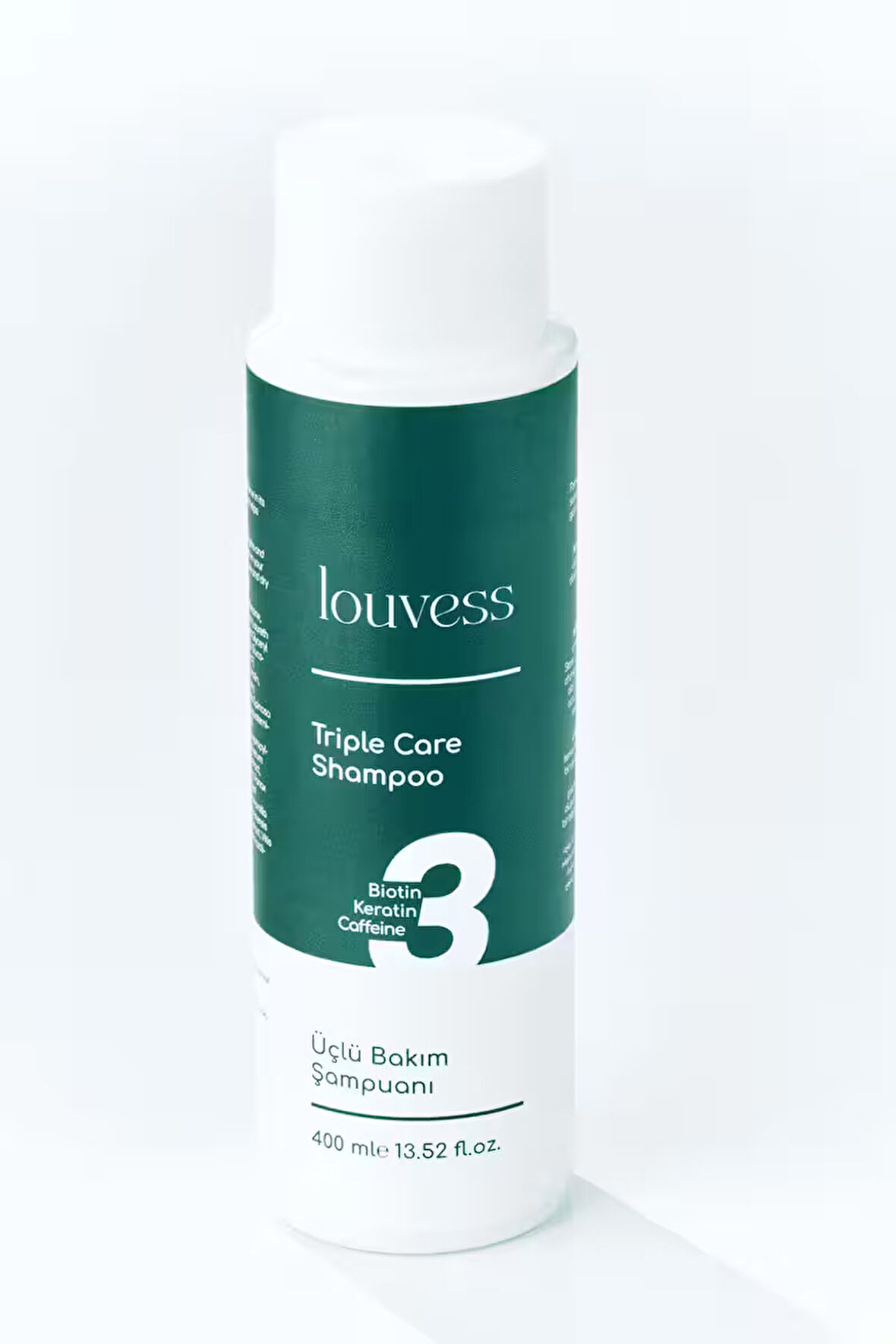 Louvess Üçlü Bakım Şampuanı ( Biotin, Keratin ve Kafein İle Güçlendirilmiş Saç Bakım Şampuanı 400 ML )