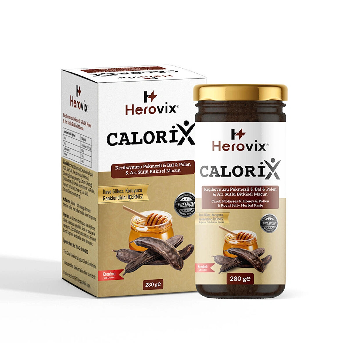 Herovix Calorix Keçiboynuzu Pekmezli & Bal & Polen Ve Arı Sütlü Bitkisel Macun 280 gr