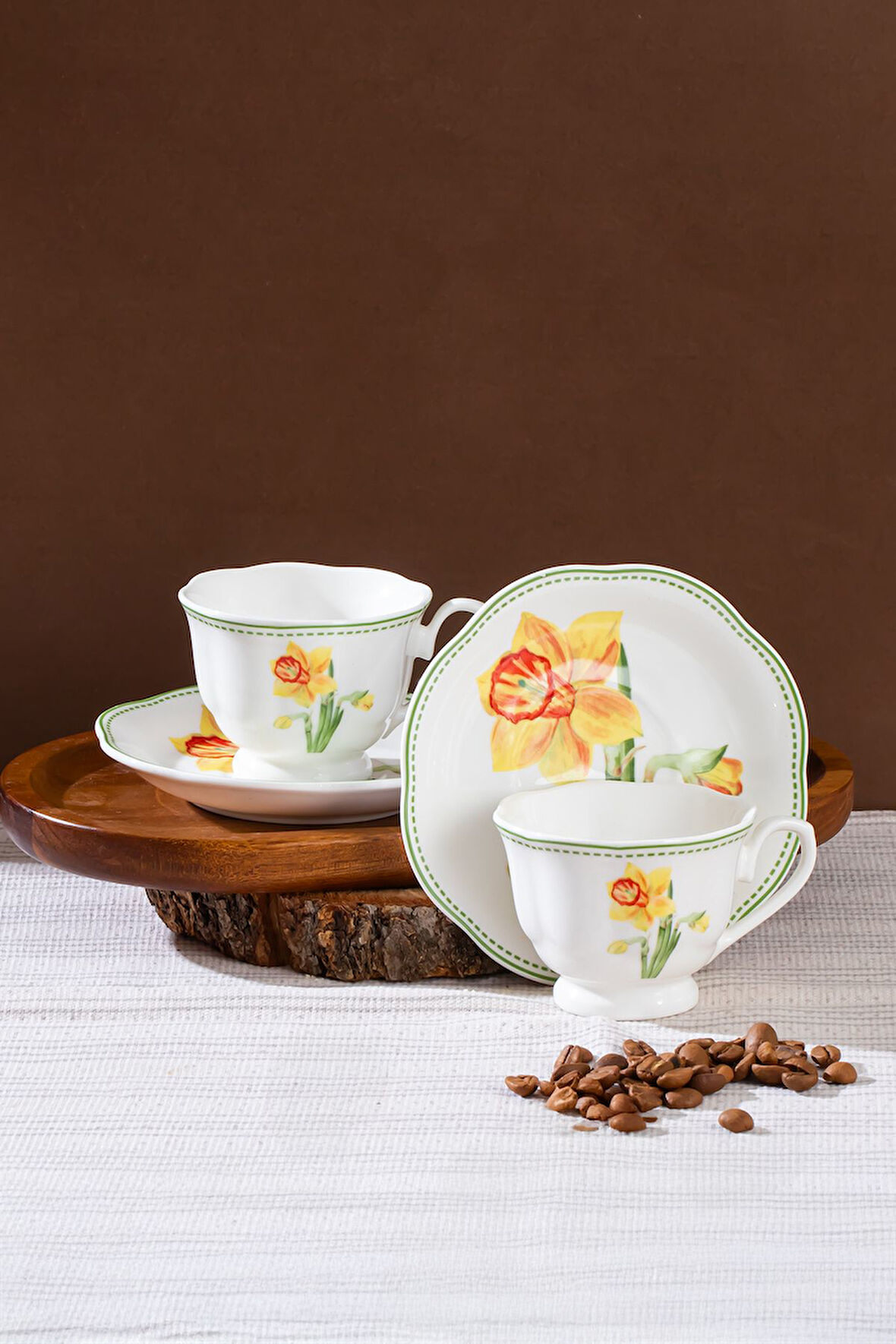 Perotti 16871-2 De Flore 2 Kişilik 4 Parça Porselen Kahve Fincan Takımı