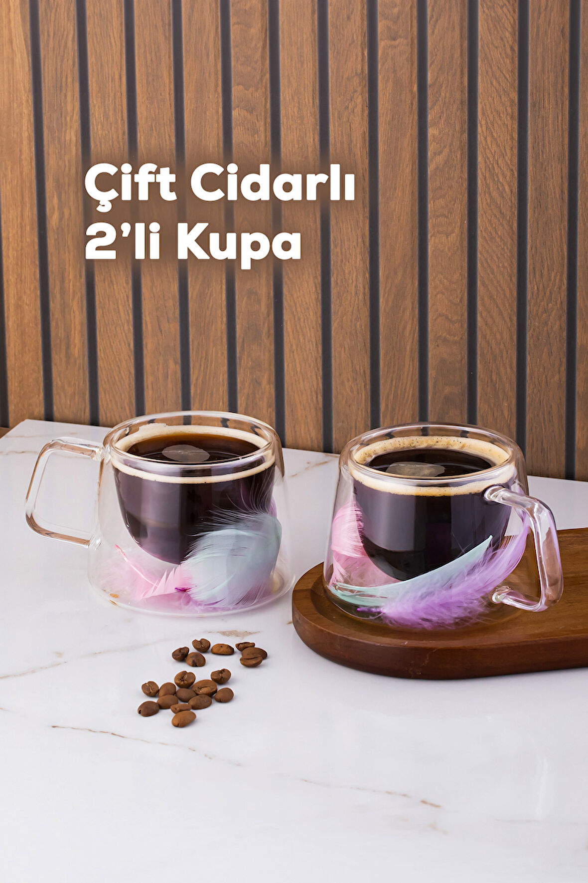 Perotti 16797 Double Feather Çift Cidarlı Kupa 2 Adet 200 ml