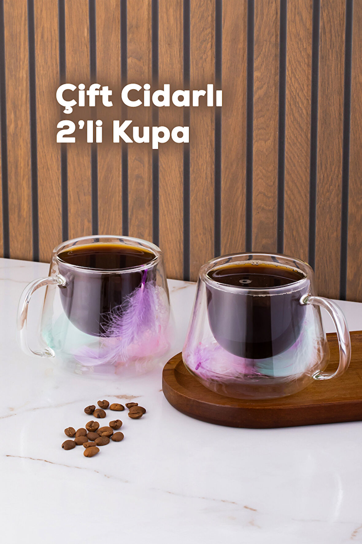 Perotti 16798 Double Feather Çift Cidarlı Kupa 2 Adet 200 ml