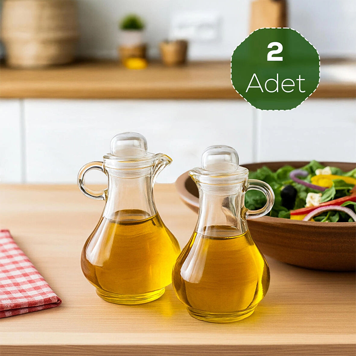 Porsima Pbt-570 Kapaklı Akrilik 2li Yağlık Sirkelik Yağdanlık Seti 80ml