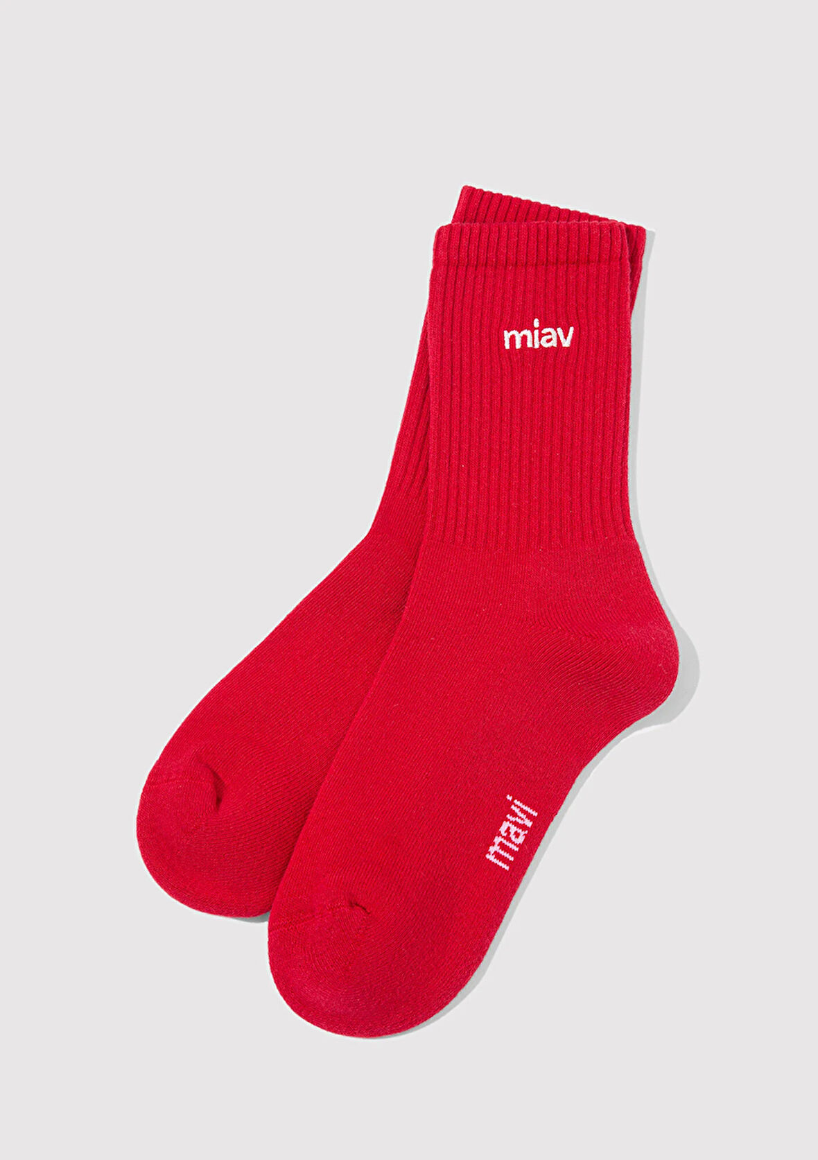 Miav İşlemeli Kırmızı Soket Çorap 1913899-10076