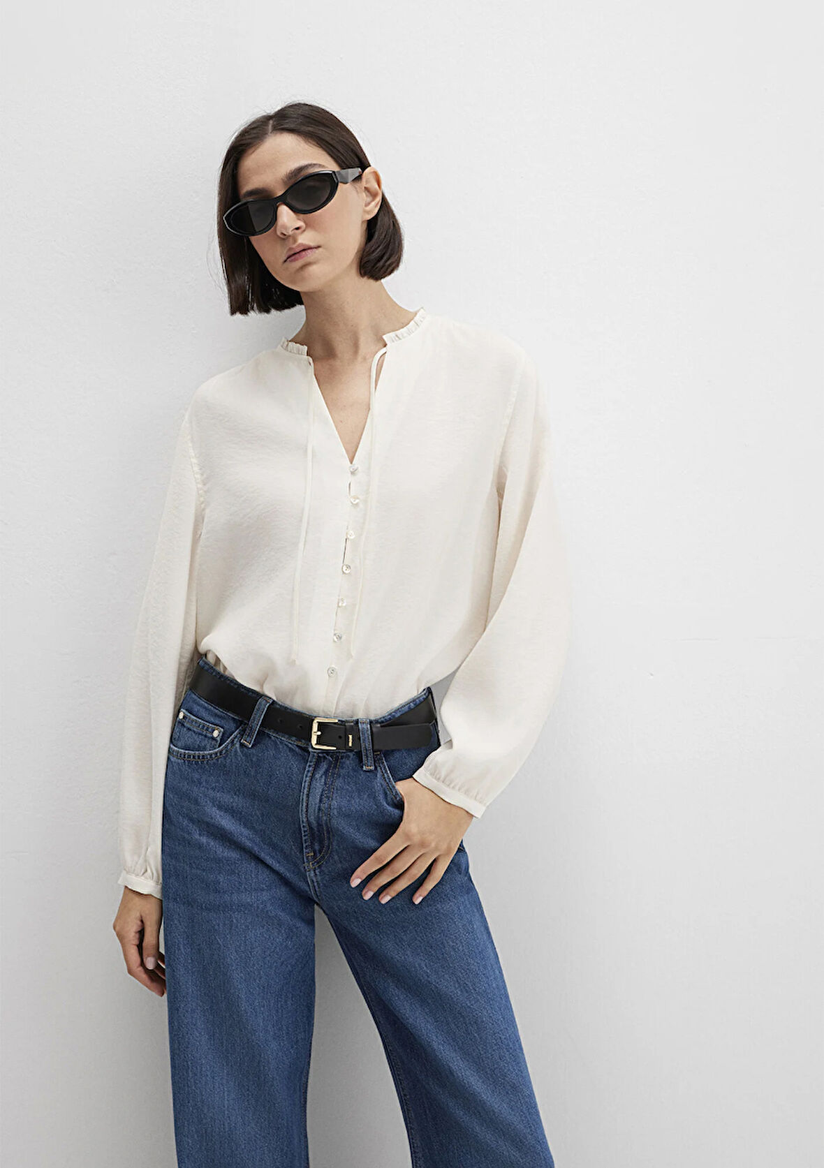 Ekru Tencel TM Karışımlı Gömlek 1211421-80194