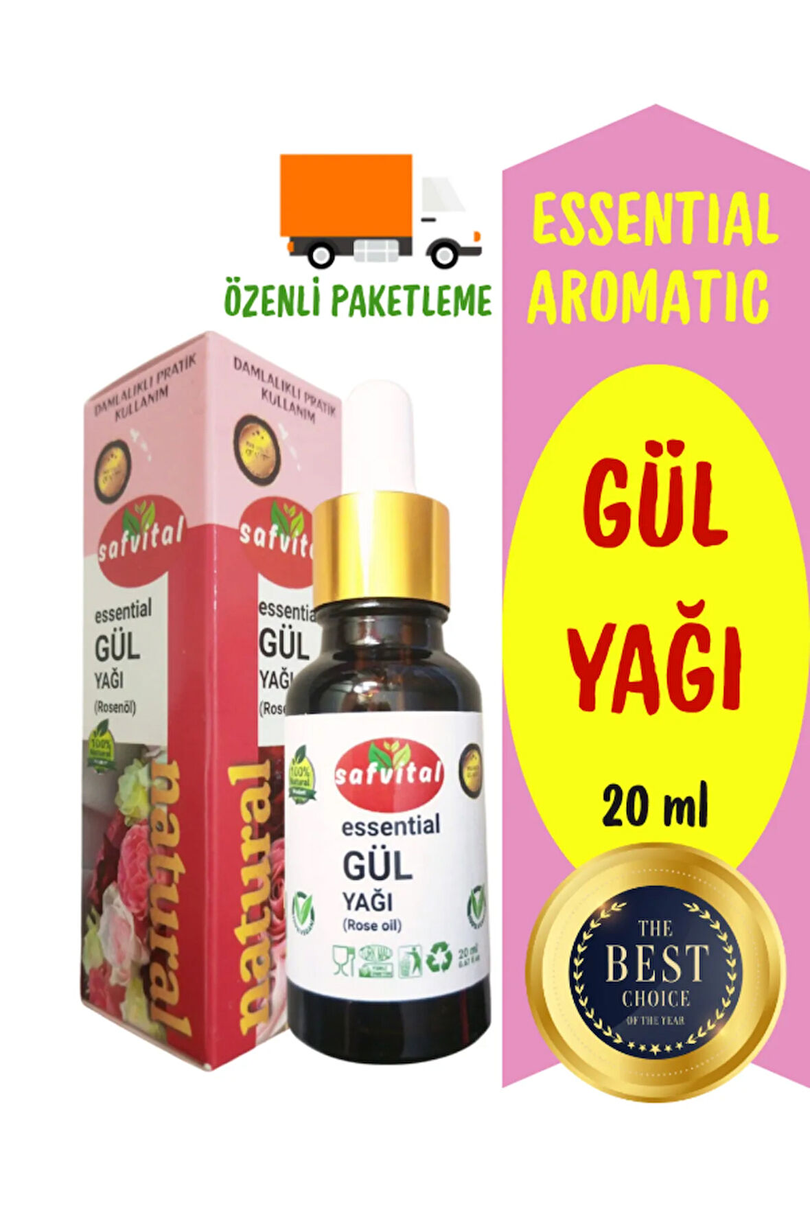 GÜL YAĞI ESSENTIAL AROMATIC 20 ML - ROSE ESSENTIAL AROMATIC OIL 20 ML