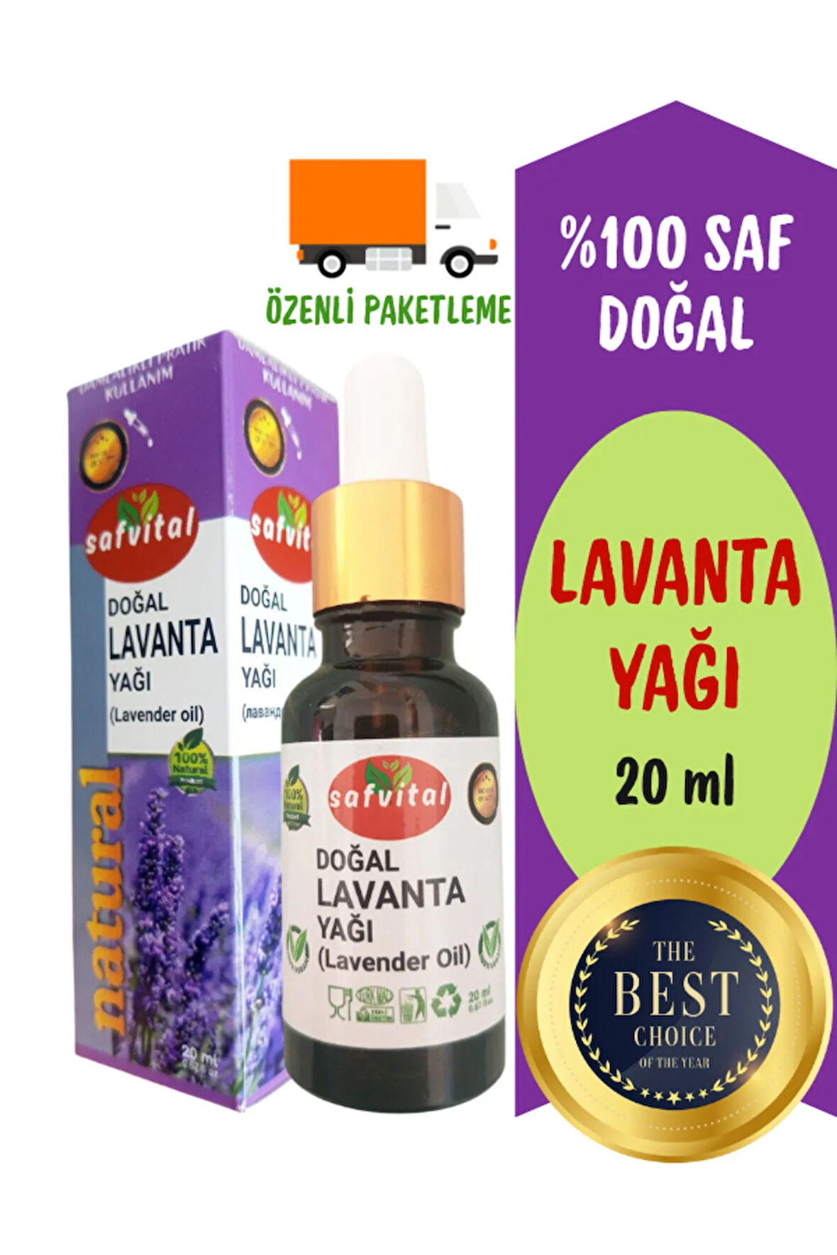 %100 SAF LAVANTA UÇUCU YAĞI 20ML - RAHATLATICI & AROMATERAPİ (LAVENDER OIL) 20ML