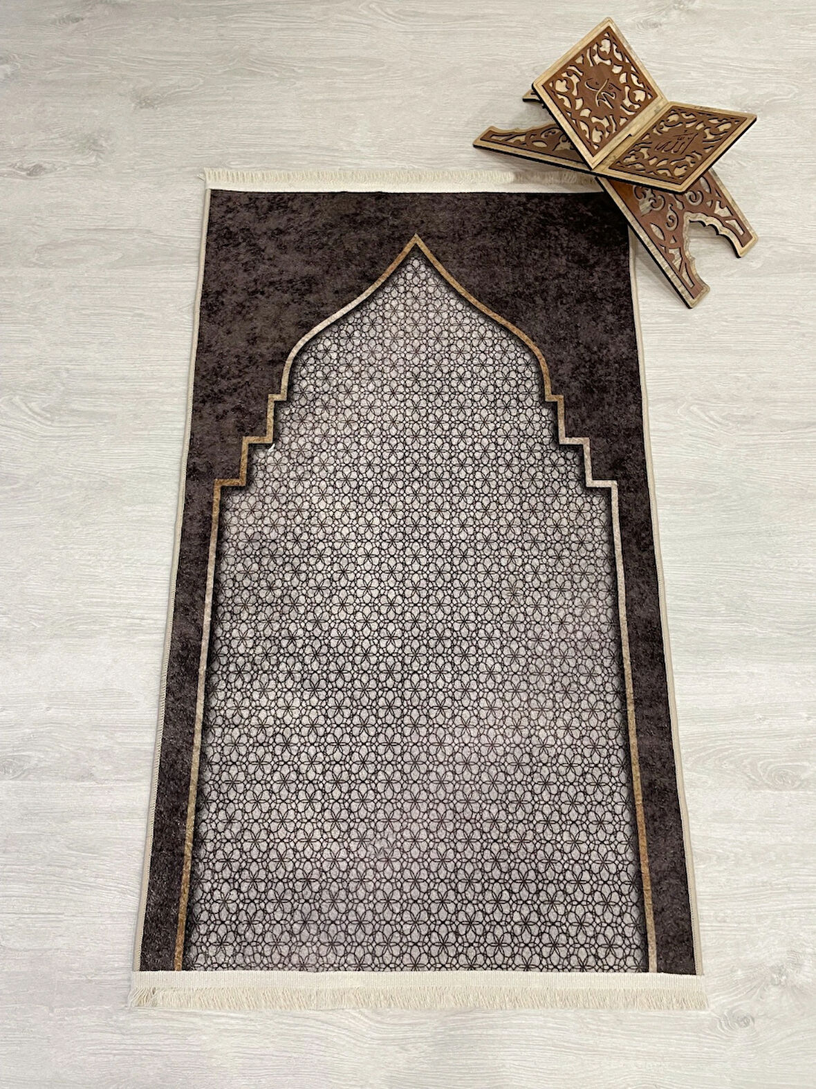 Seccade Saçaklı (lateks Taban) 75x125 Ebat - Kahverengi
