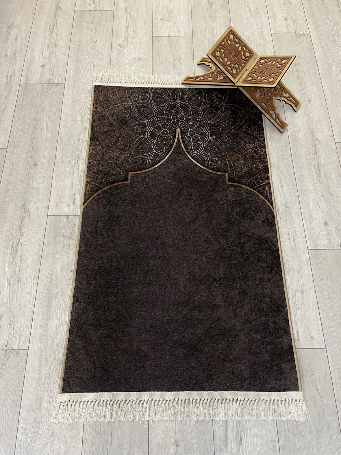 Seccade Saçaklı (lateks Taban) 75x125 Ebat - Kahverengi