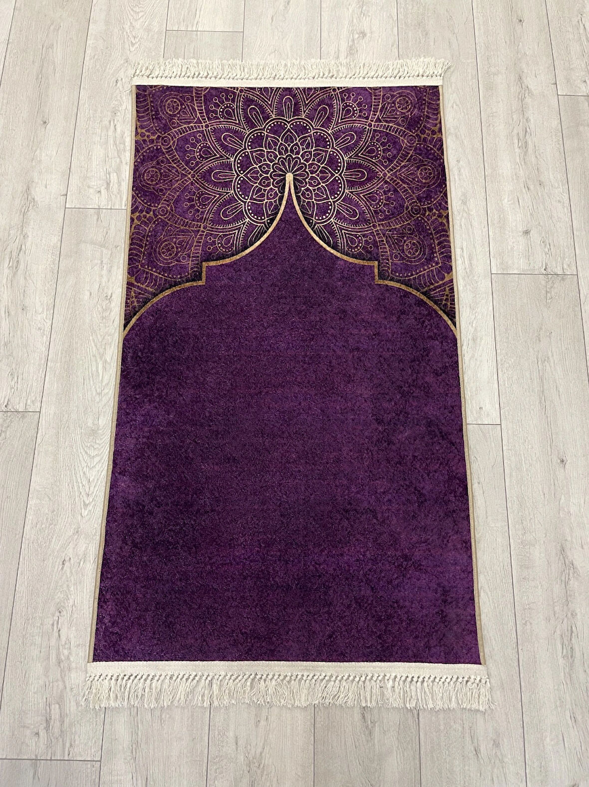 Seccade Saçaklı (lateks Taban) 75x125 Ebat - Mor