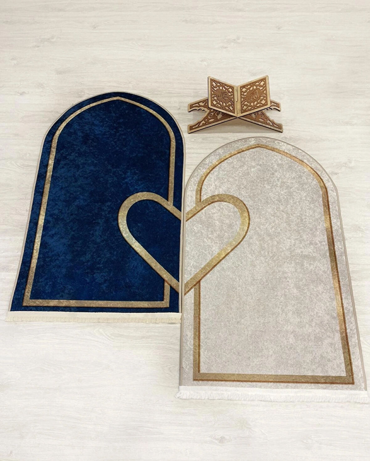 2 li Çift Seccadesi Ebat 75x125 LACİVERT - BEJ