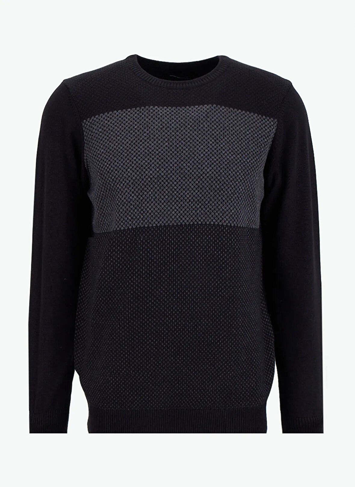 Altınyıldız Classics Bisiklet Yaka Standart Siyah - Gri Erkek Kazak ACE049261524_SYG