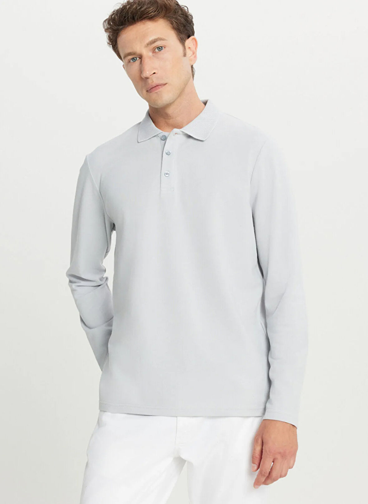 Altınyıldız Classics Polo Yaka Gri Erkek Sweatshırt ACE052261086_GRI