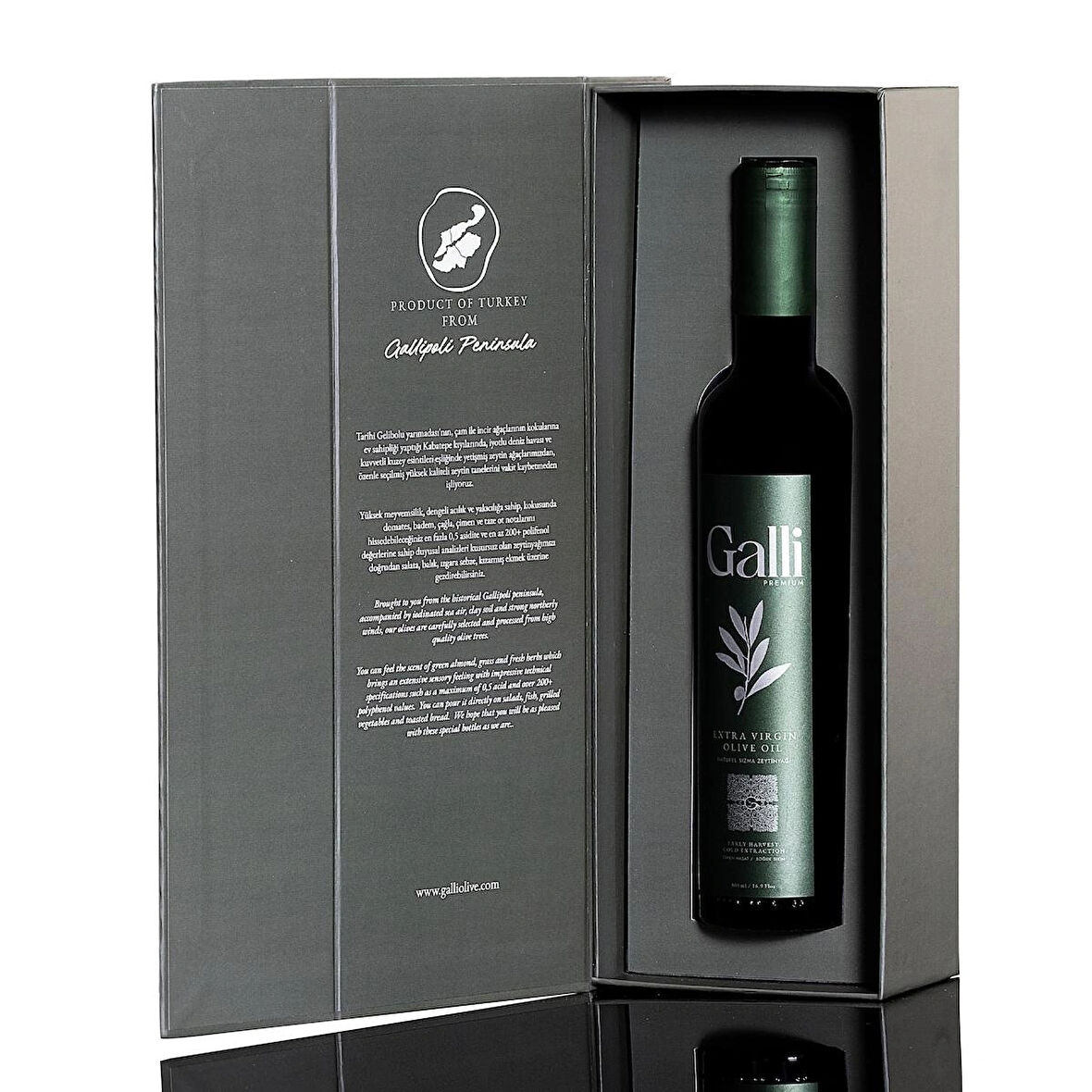 Galli Premium Soğuk Sıkım Natürel Sızma Zeytinyağı 500 ml Premium Kutu