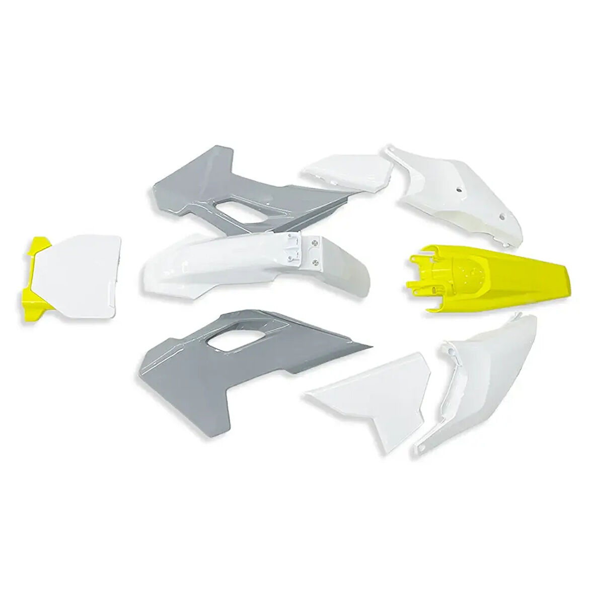 Max Performance Plastik Granaj Seti - Beyaz, Gri, Sarı (Husqvarna 2024-2025 uyumlu) MX Numaratörlü