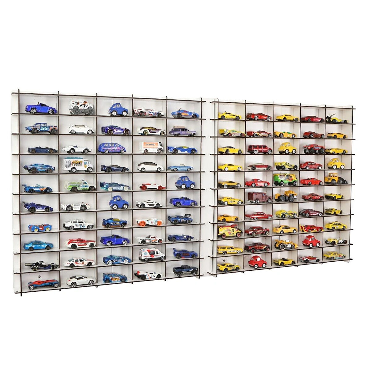 Oyuncak Araba Rafı, Hobi  1/64 Ölçek 100 Araçlık Hotwheels Matchbox metal araç Uyumlu  Model Araba Vitrini