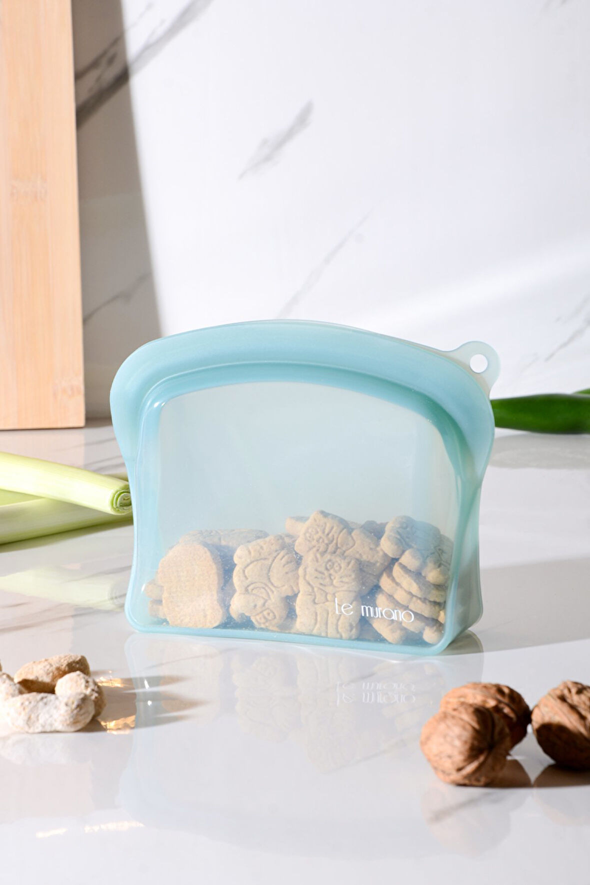 Sheer Hava Sızdırmaz Kilitli Silikon Saklama Torbası 600 ml | Mavi