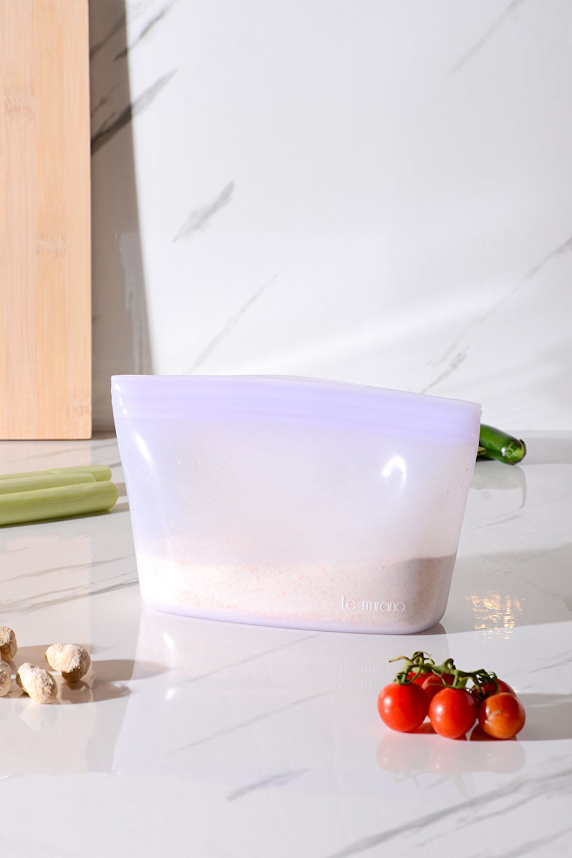 Lush Hava Sızdırmaz Kilitli Silikon Saklama Torbası 1000 ml | Mor